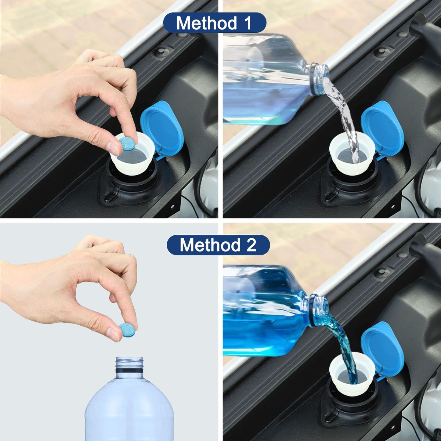 Beieverluck 400 Pieces Car Windshield Washer Fluid Concentrated Tablets Solid Windshield Effervescent Wiper Tablet for Car Room Kitchen Window Glass Cleaning