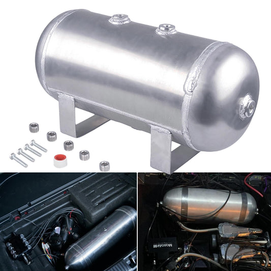 CNRAQR 1.6 Gallon Air Tank Aluminum 6 Liter Air Compressor Onboard System 12V 1/4NPT for Train Truck Trailer Train Auto Air Lift Suspension Heavy Duty Air Horn Compressor