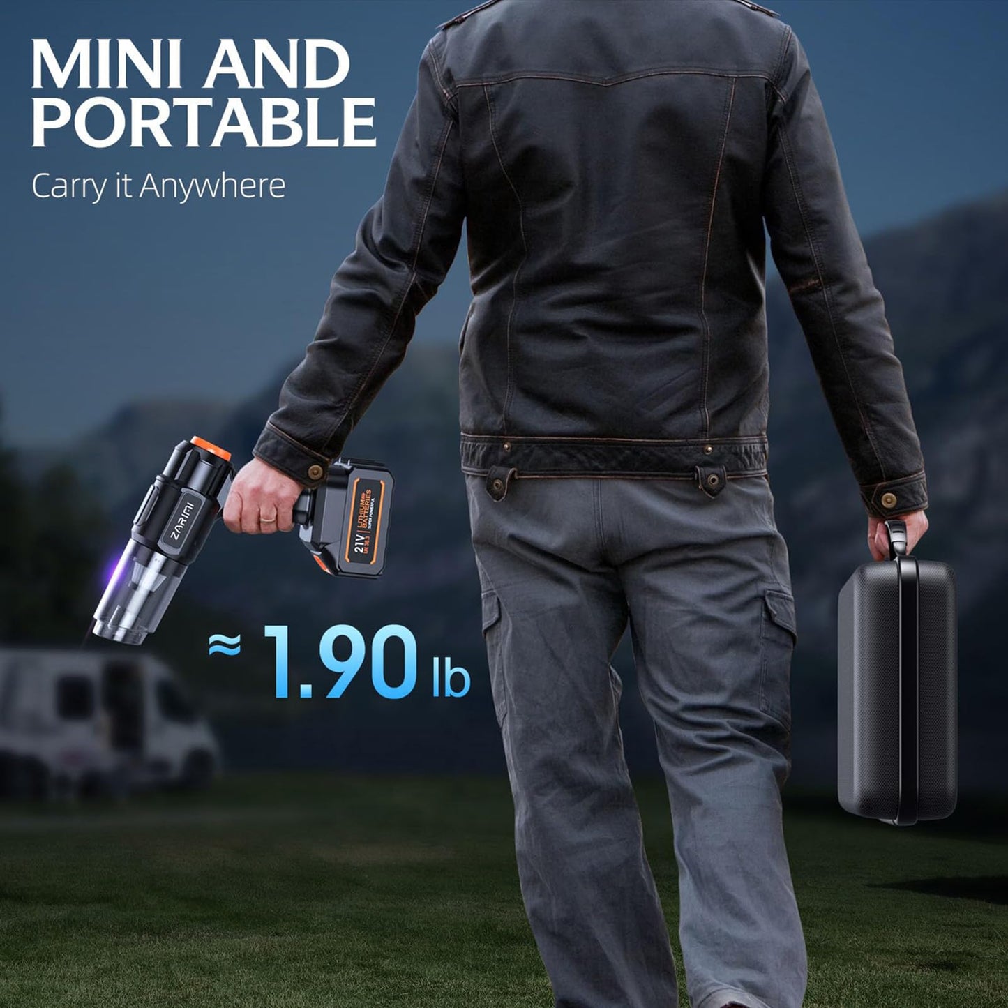 Car Vacuum Portable Cordless, 40,000Pa High Power Dust Buster, 6-in-1 Handheld Vacuum Cleaners for Home, Car, Pet Hair, Keyboard, Black