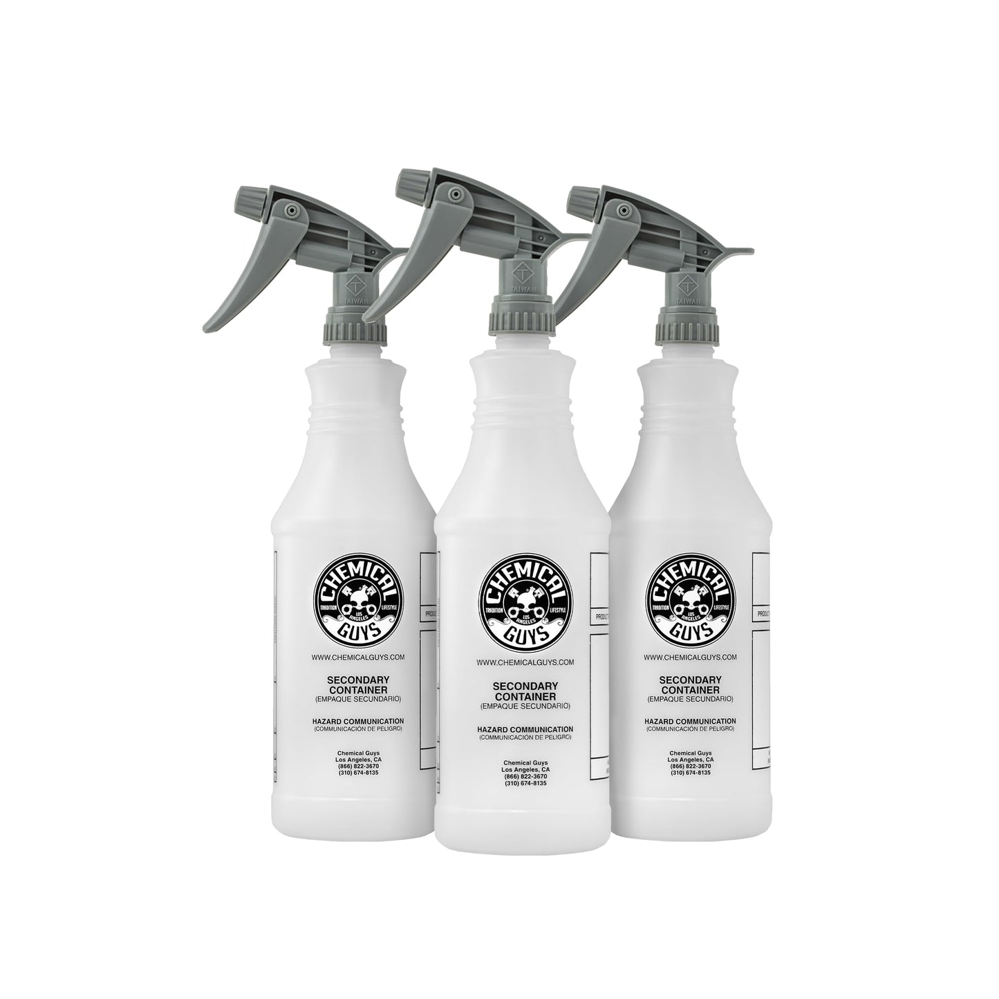 Chemical Guys ACC130 Professional Chemical Resistant Heavy Duty Bottle and Sprayer - 32 oz. (Pack of 3)