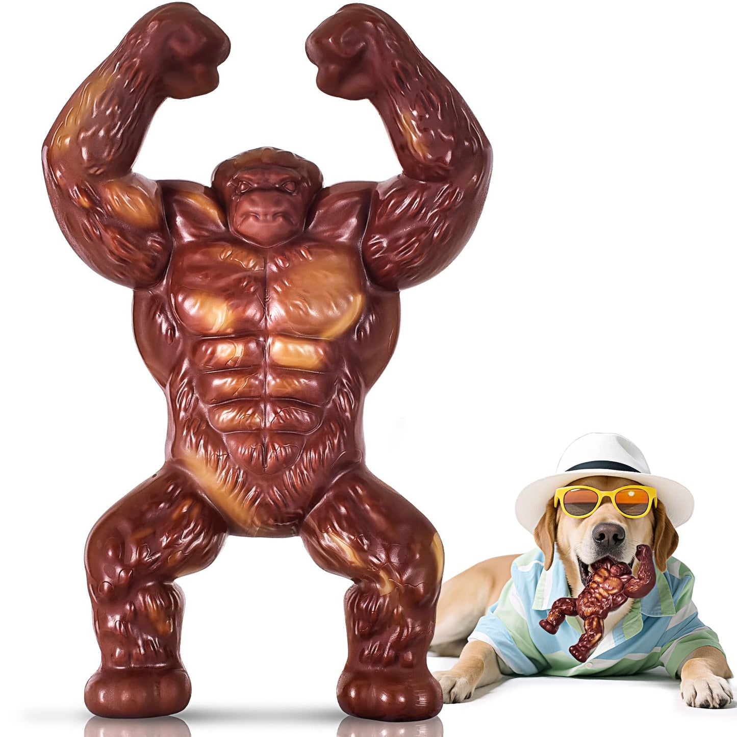 PETSTA Indestructible Dog Toys for Aggressive Chewers, Extreme Tough Toys for Large Dogs, Real Beef Flavored, Dog Bone for Medium/Large Dogs Breed, Gifts for Dogs