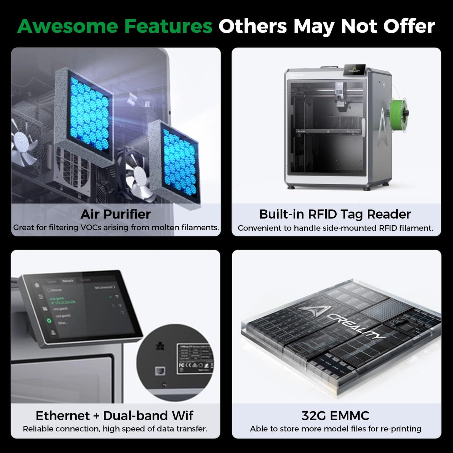 Creality K2 Plus Combo 3D Printer, Multicolor 3D Printer Machine with CFS, Dual Camera, 600mm/s Printing Speed, Next-Gen Direct Drive Extruder, 350mm*350mm*350mm Printing Volume