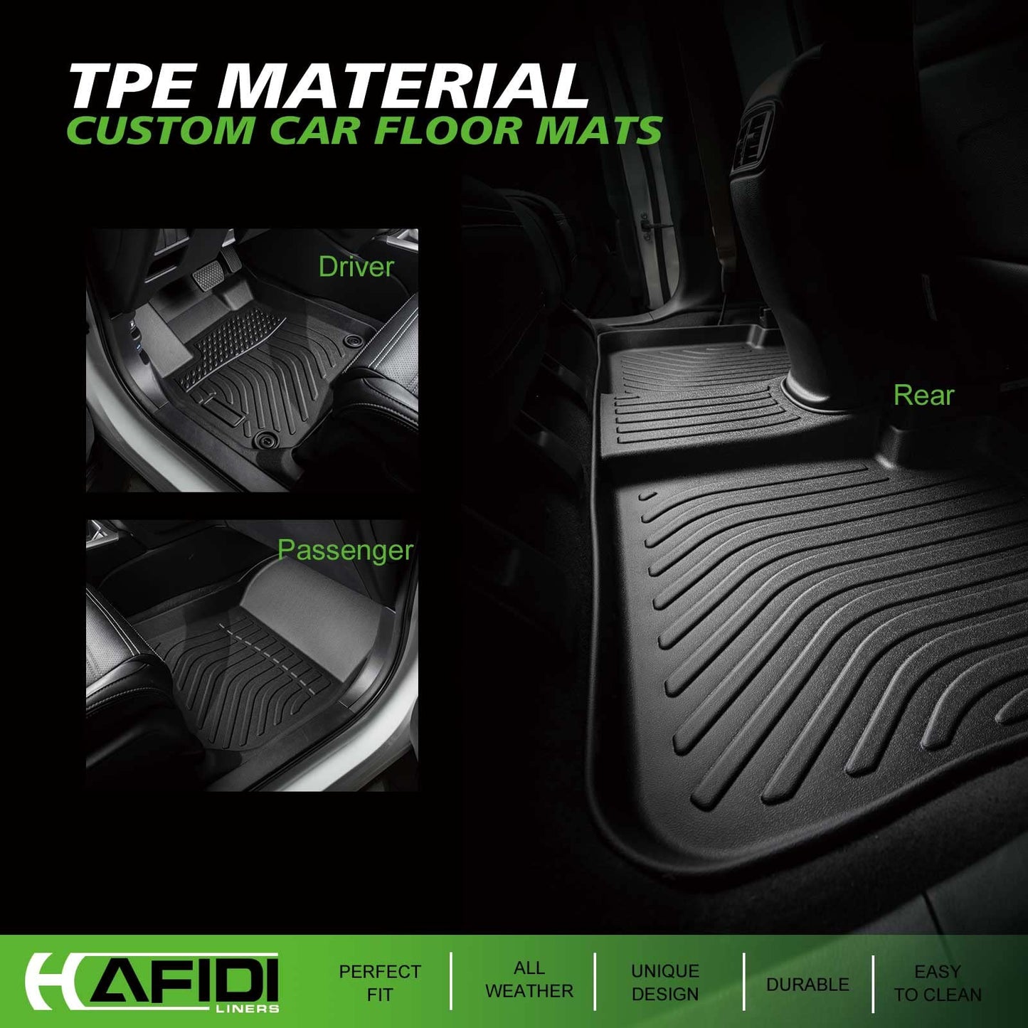 HAFIDI All Weather Car Floor Mats & Cargo Liner for 2010-2015 RX RX350 RX450h Custom Fit Full Set Accessories - Black