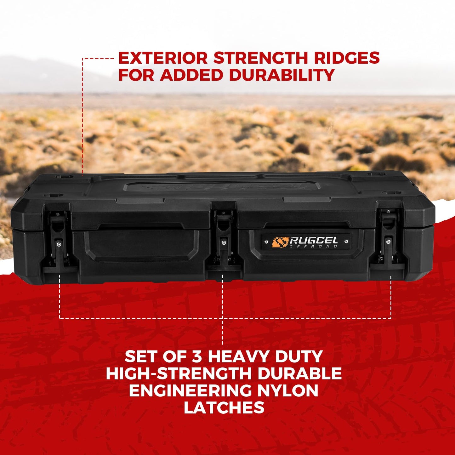 RUGCEL 58L Waterproof Dry Box - Heavy-Duty Overland & Off-Road Storage Case for Car Camping Equipment, Roof Gear & Vehicle Luggage