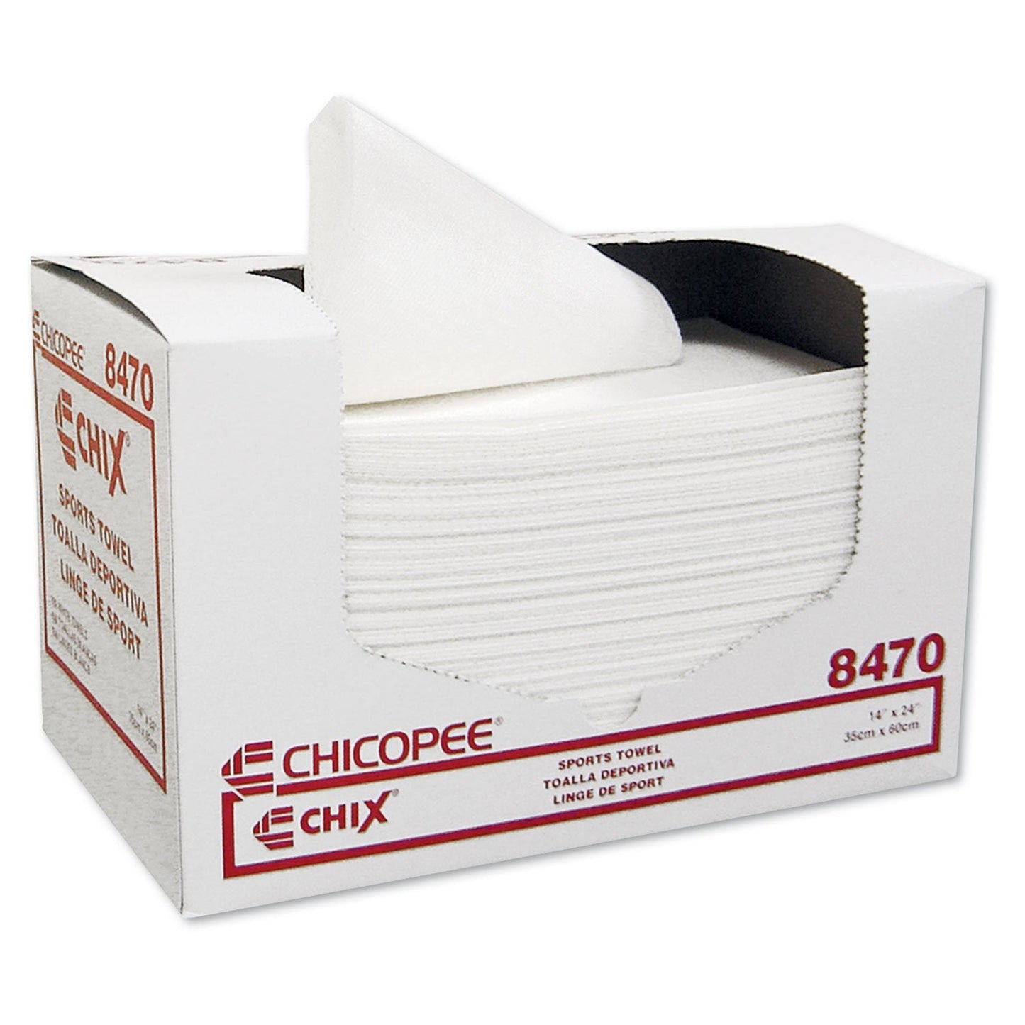 CHI8470 - Chicopee 8470 Sports Towel 14quot; x 24quot, White