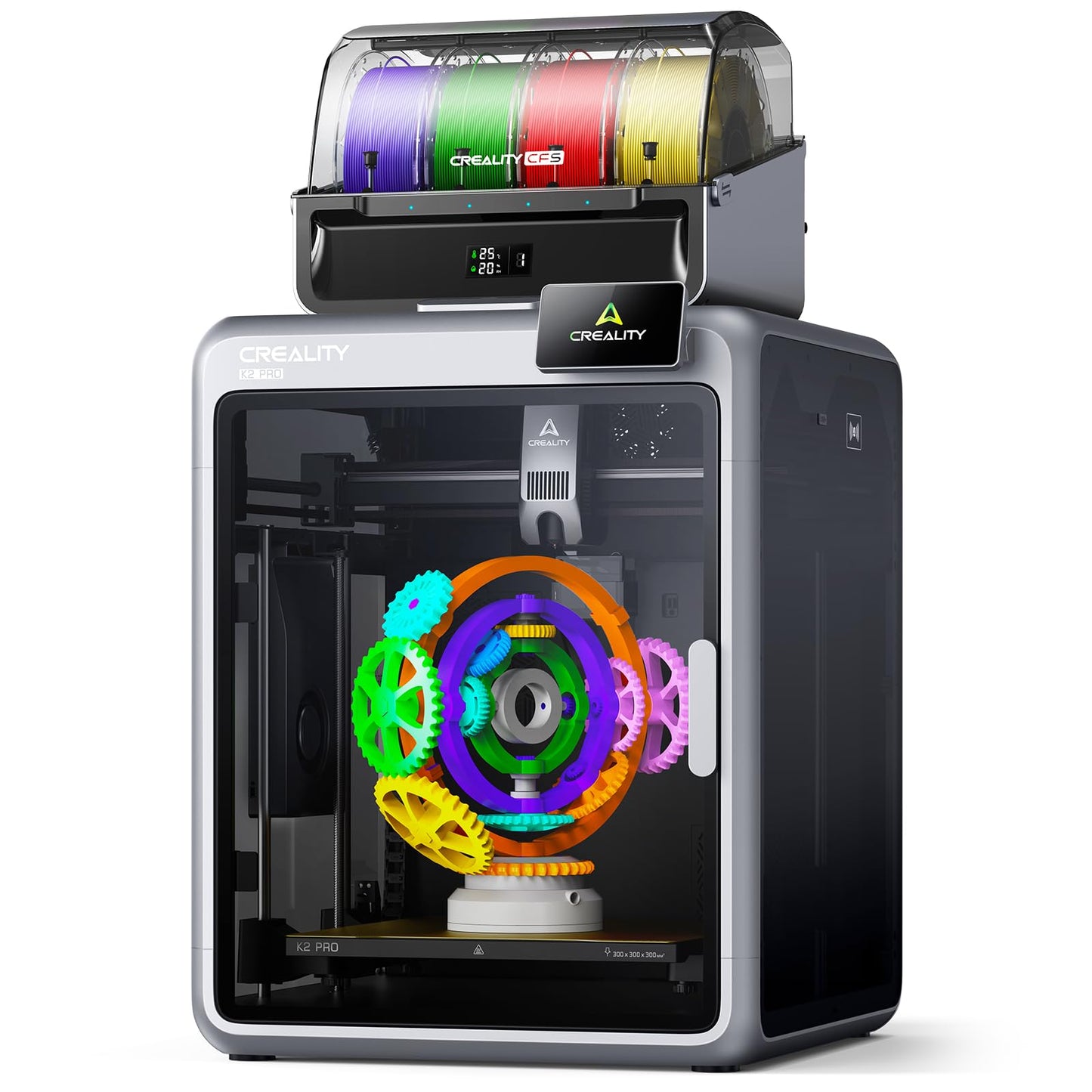 Creality K2 Pro Combo (A) 3D Printer, Multicolor 3D Printer with CFS, 600mm/s Max High-Speed, Dual AI Camera, Fully Assembled Auto Leveling, 300x300x300mm Large Print Volume, for Pros & Hobbyists