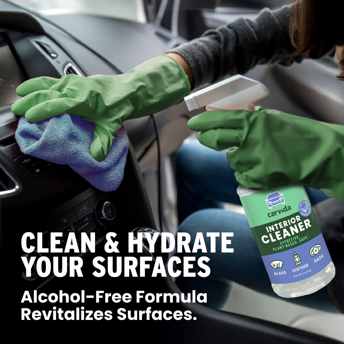 Carvida Interior Cleaner, All-Purpose Car Cleaning Spray, Natural Grapefruit Scent, 16oz