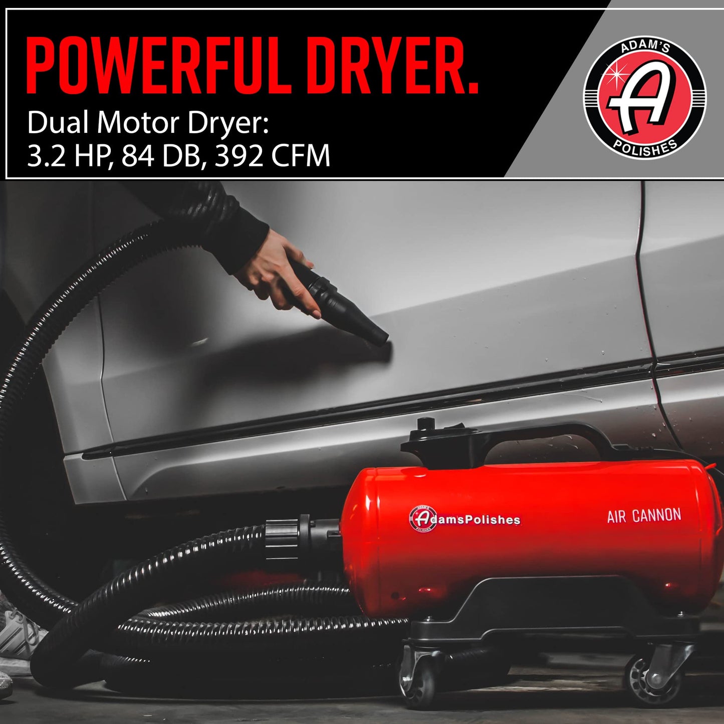 Adam's Polishes Air Cannon Car Dryer Blower - Powerful Detailing Wash | Filtered Dryers, Blowers & Blades Safer Than Microfiber Towel Cloth