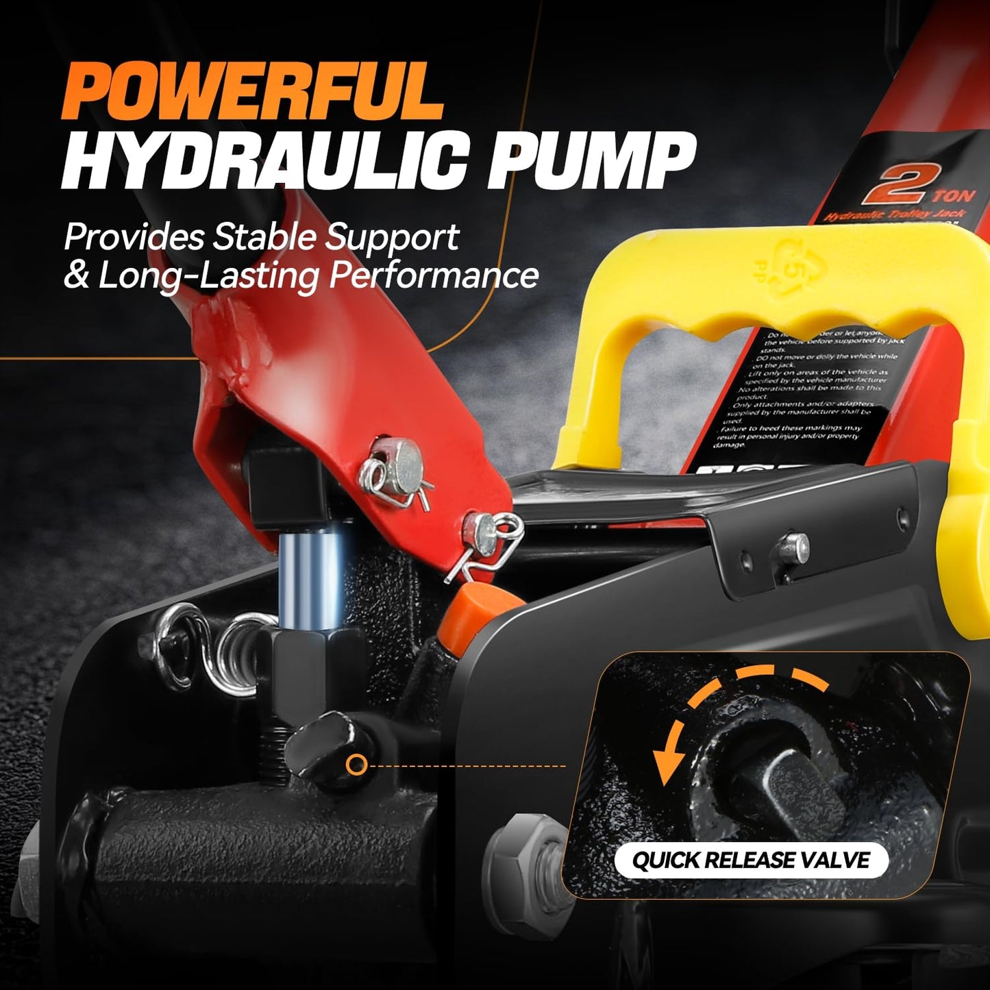 Auto Dynasty 2 Ton Floor Jack, Heavy Duty Steel Hydraulic Car Jack with Single Piston Quick Lift Pump, Hydraulic Racing Floor Jack, Lifting Range 5.1" to 13", Black