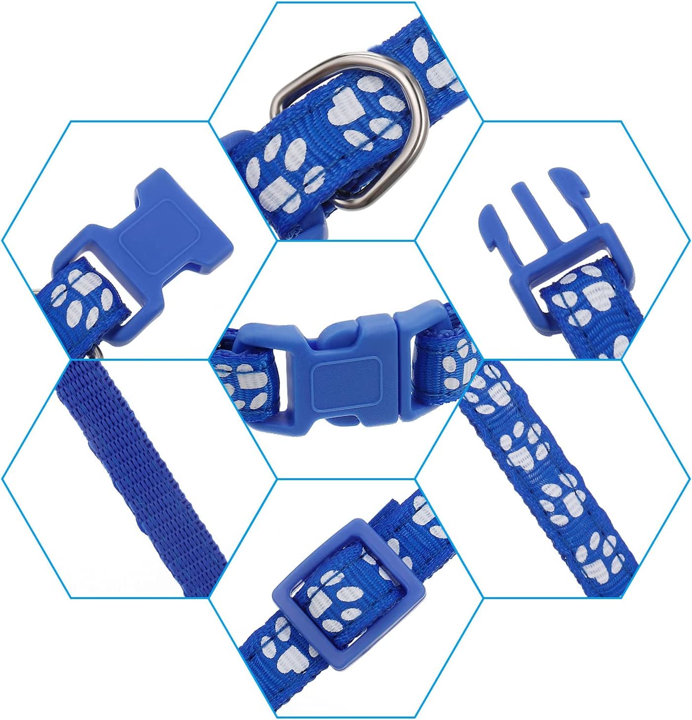 Chenkaiyang 12 Pack Puppy Collars for Litter, Adjustable Puppy ID Collars Soft Nylon Whelping Collars for Newborn Litter Pets