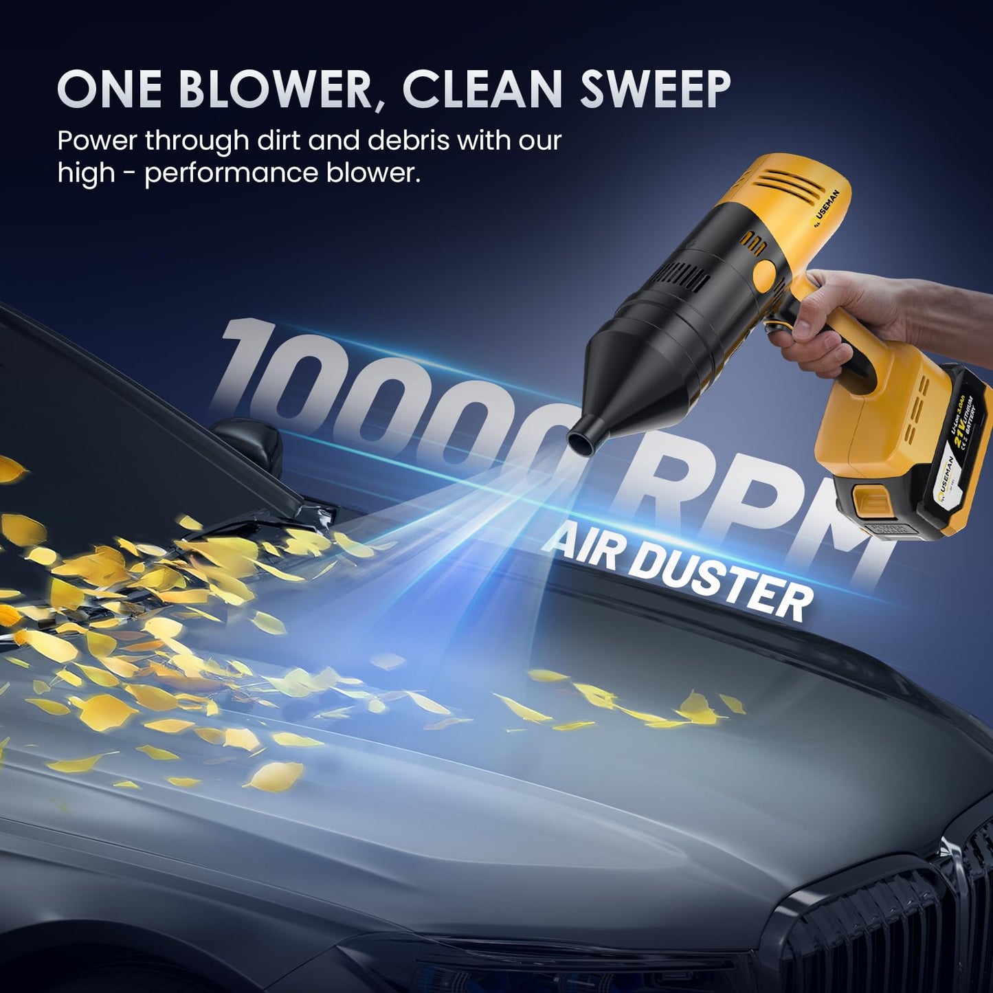 Cordless Pressure Washer 4-in-1 Kit CarCraftKit, 280 PSI High Pressure Vacuum, Tire Inflator, Air Duster, with 50000mAh Battery, 20000PA Car Vacuum Cleaner, 10000 RPM Air Duster, 150PSI Tire Inflator