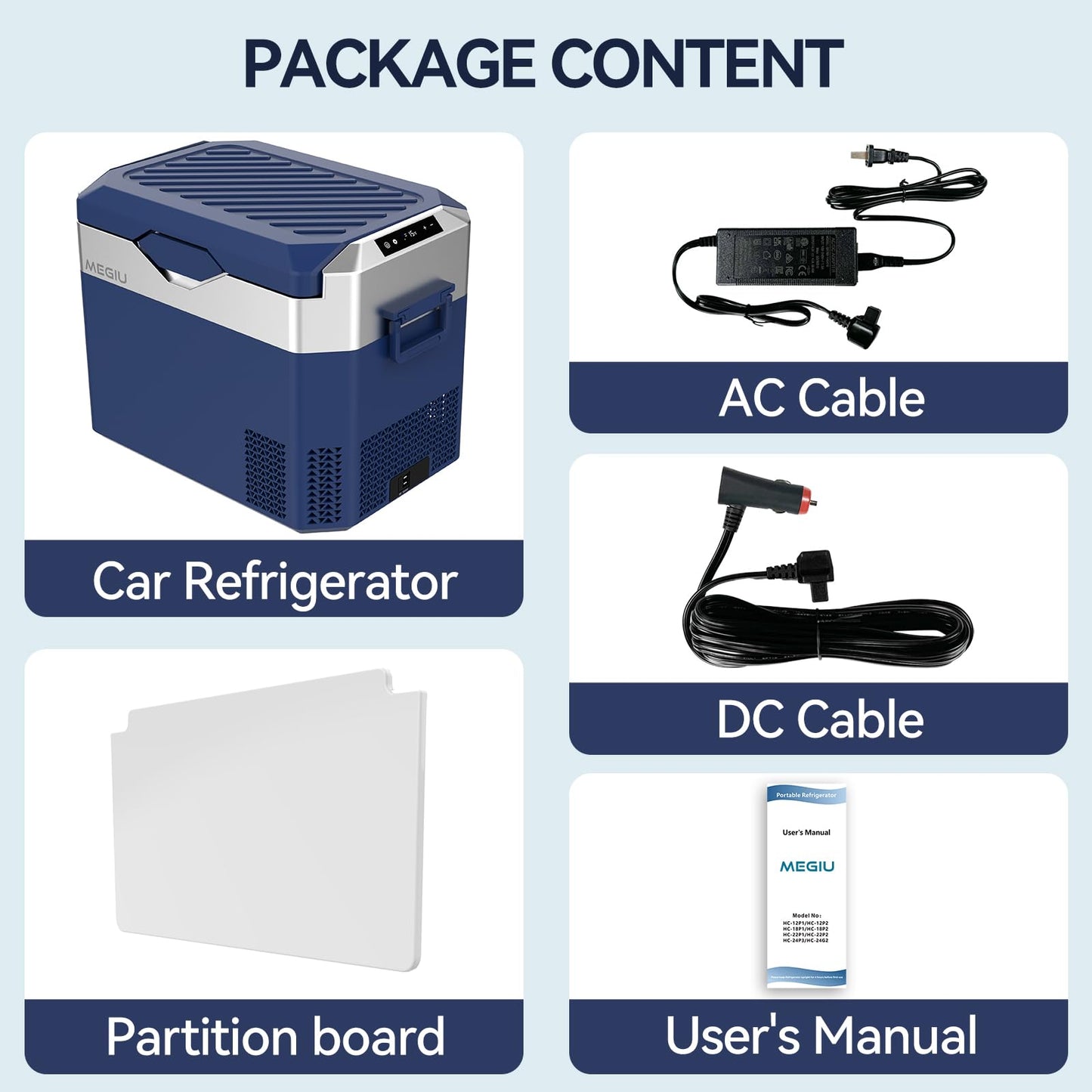 Megiu Car Fridge Portable 12V Refrigerator 32 Quart 12 Volt Freezer Compressor Cooler 12V/24V DC 110～240 V AC for Truck Van RV Camper SUV and Home Use