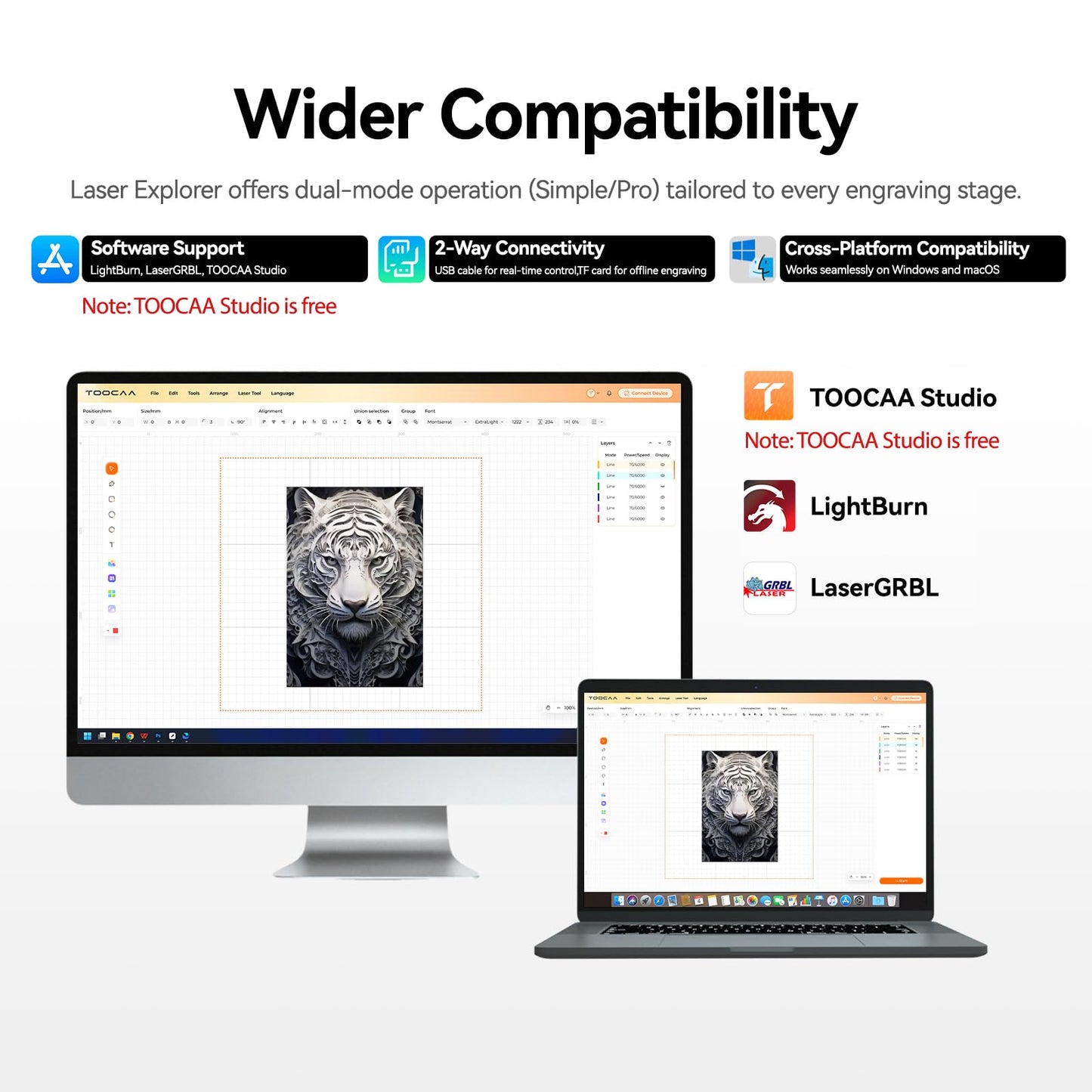 TOOCAA 20W Enclosed Laser Engraver Machine with Air Assist,Honeycomb Panel, No-Charge Software,22" x 22" Bed Size,Laser Cutter and Lazer Engraving Machines for Tumblers Wood Metal Acrylic