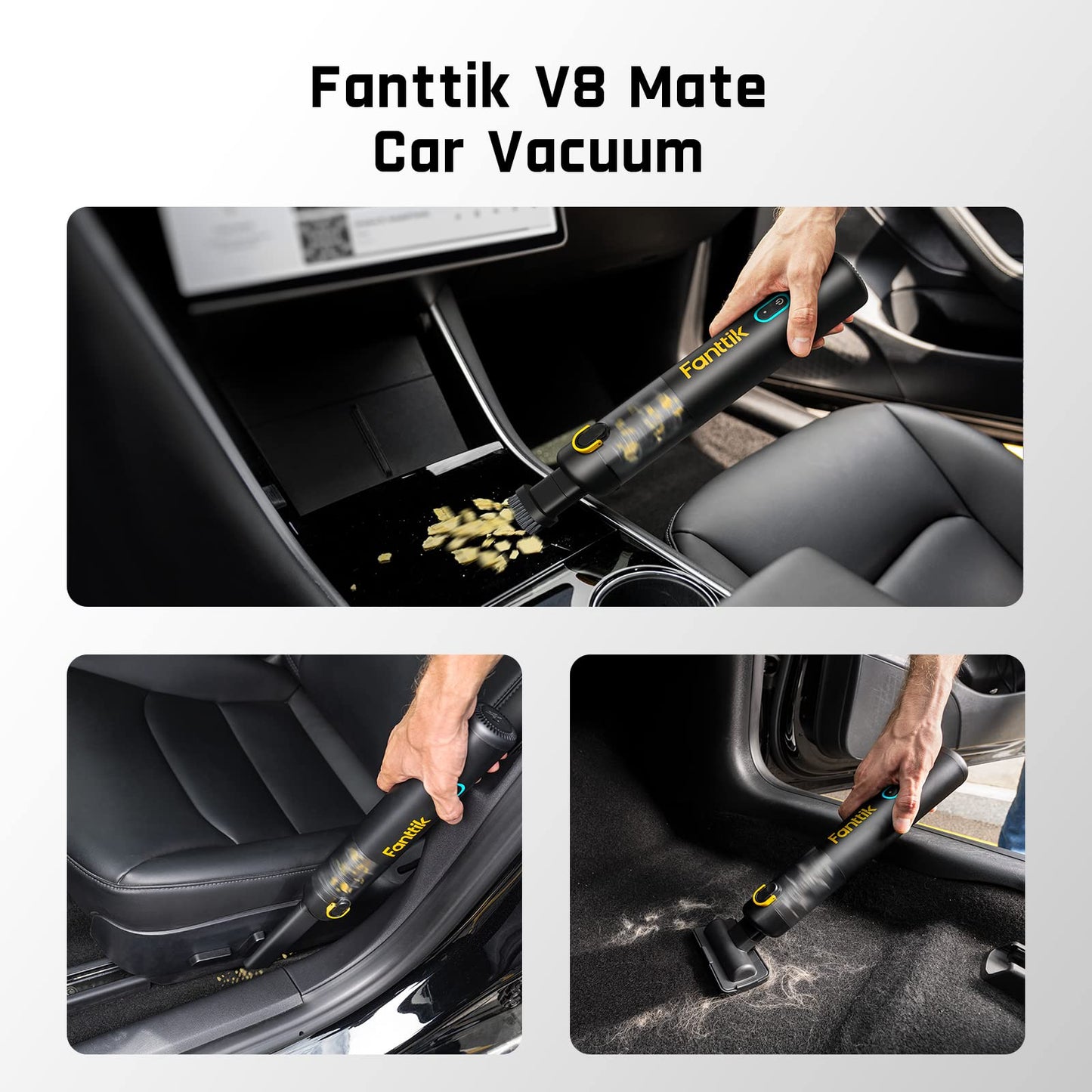 Fanttik 2-Pack Replacement HEPA Filter, Washable and Reusable Filter, Fits for Fanttik Slim V8 Mate & V8 Apex & V9 Mix & V10 Mix & Slim V10 Mate & Slim V10 Apex Car Vacuum (AV8001)