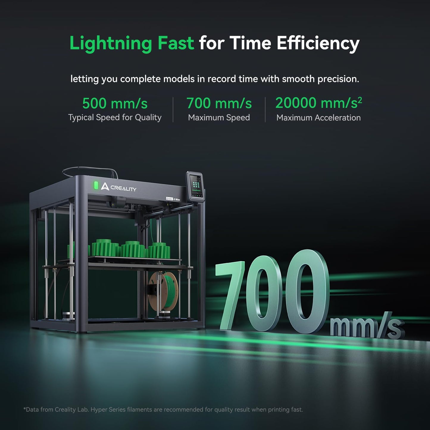 Creality Ender 5 Max 3D Printer with Auto Leveling, 400×400×400mm Large Build Volume, Max 700mm/s Speed, All-Metal Dual Gear Extruder, Multi-Printer Control Over WLAN