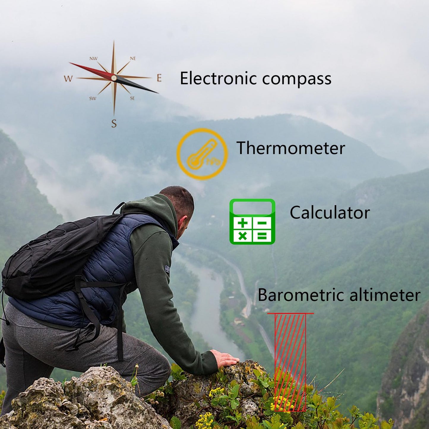 BHCnav NAVA Pro F78 Waterproof Handheld GPS Units,Button-Operated Handheld with Altimeter,Thermometer and Compass-2.8" Color Display, Expanded Satellite Support and Multi-Band Technology