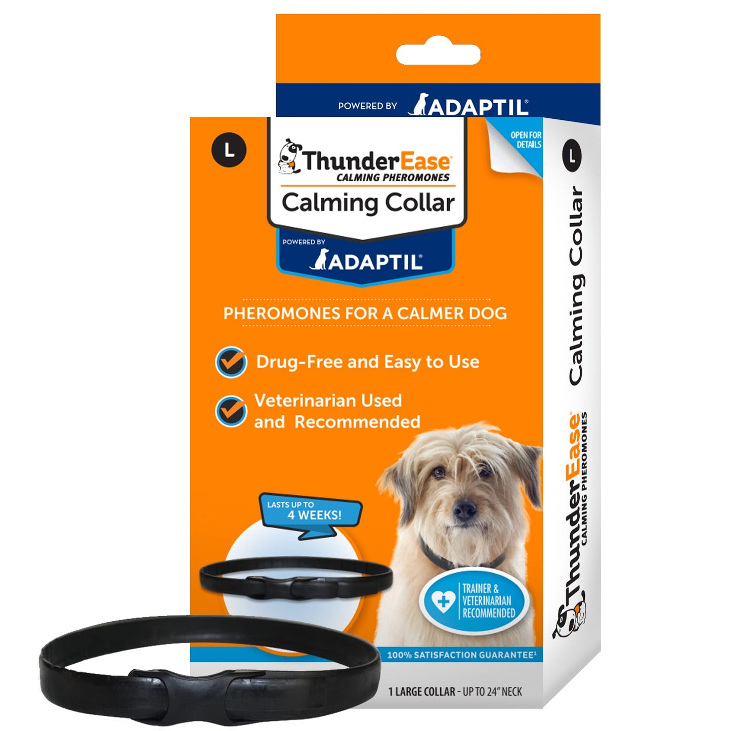 ThunderEase Calming Anti Anxiety Pheromone Collar for Dogs (Large)