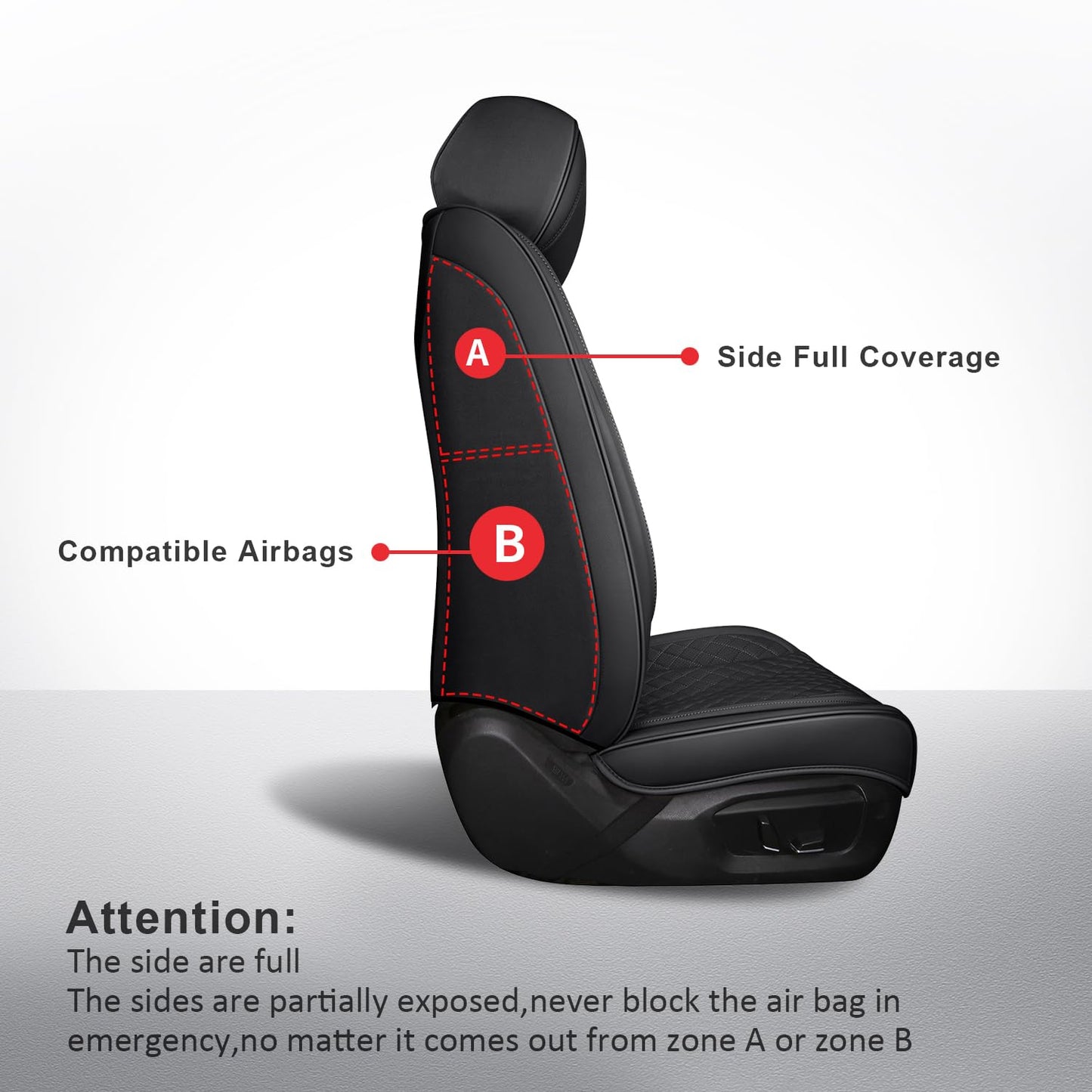 MIROZO Seat Covers Full Coverage,Waterproof Car Seat Covers Full Set Leather Car Seat Protector Automotive Seat Covers Universal Vehicle Cushion Cover Fit for Cars SUV Pick-up Truck(Black,Full Set)