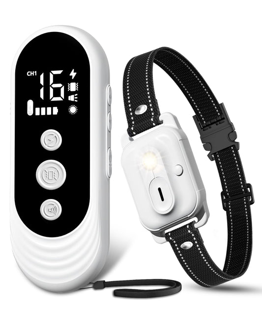 Dog Shock Collar, 3300ft Dog Training Collar with Remote, IPX7 Waterproof Rechargeable Sleek Modern Shock Collar for Small, Medium, Large Dogs with Beep, Vibration, Safety Shock, Light Mode, 8-120 lbs