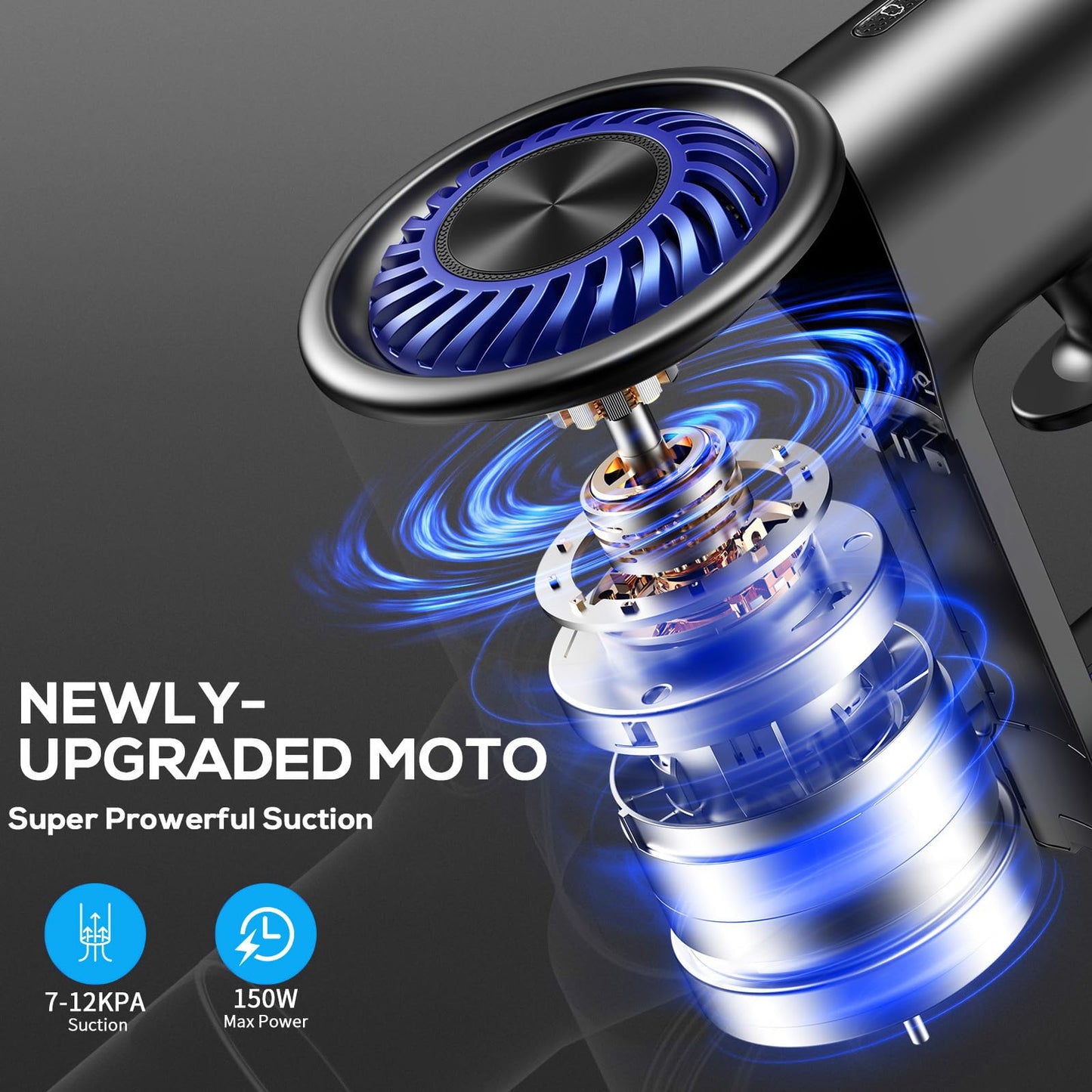 Cordless Vacuum Cleaner, Vacuum Cleaner for Home with 80000 RPM High-Speed Brushless Motor, Up to 40 Mins Runtime, 2 Adjustable Suction, Anti-Tangle, Lightweight Stick Vacuum for Hard Floor