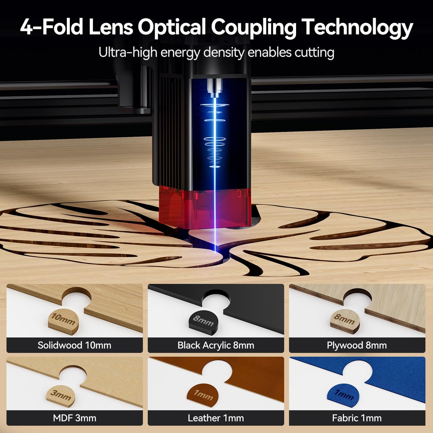 Laser Engraver, KENTOKTOOL LE400PRO 50W Laser Engraving Machine for Beginners, 5.5W Power High Precision Metal Laser Engraver and Cutter Machine for Wood, Acrylic, Leather, for Commercial and Domestic