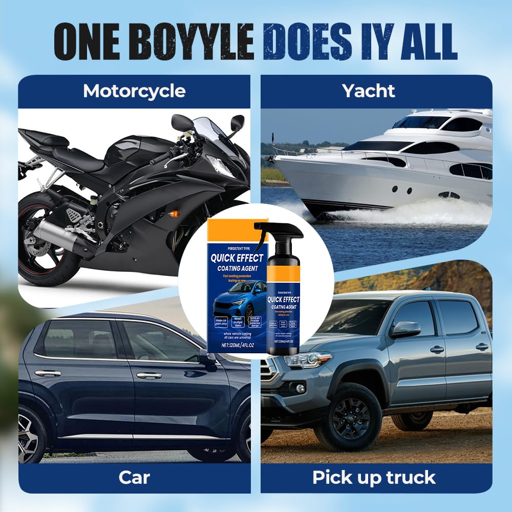 2025 New Advanced Car Quick-acting Coating Agent Spray, Car Coating Sprays, Quick Effect Cars Scratch Wax Polish Spray, Waterless Wash, Oil Film Emulsion Glass Cleaner(1pcs, 4.06FL Oz)