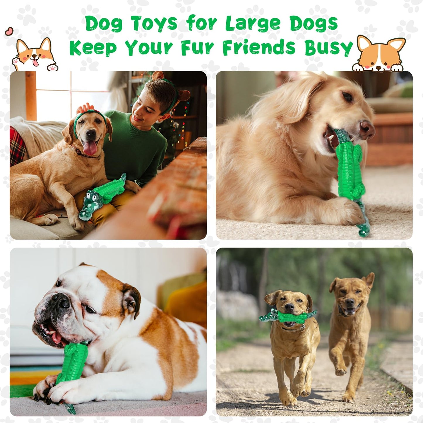 Fuufome Dog Chew Toys for Aggressive Chewers -Tough Dog Toy to Reduce Pet Anxiety and Boredom for Small, Medium, Large Breed