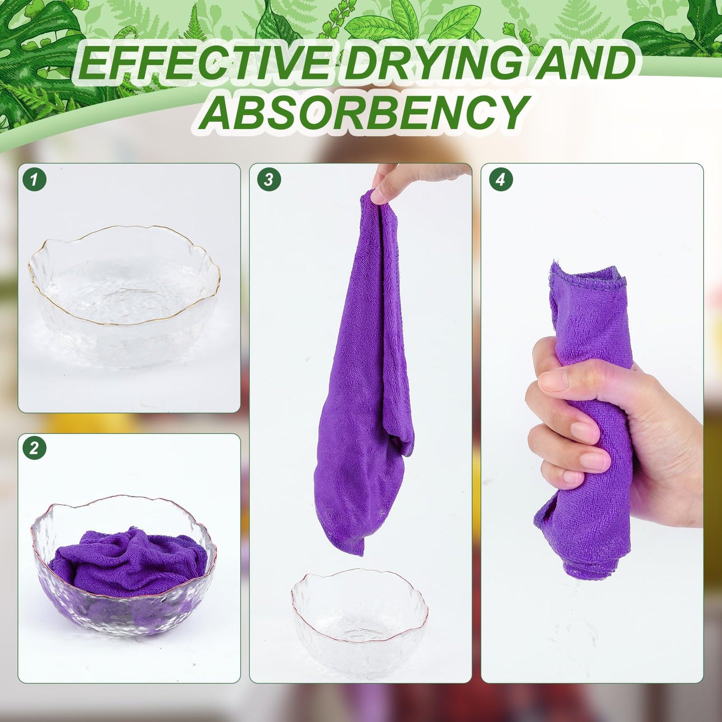 Preboun 300 Pack 12 x 16 Inch Microfiber Cleaning Cloth Bulk Multipurpose Reusable Washable Cleaning Rags Absorbent Towels for House, Kitchen, Car, Office, Window(Multicolor)