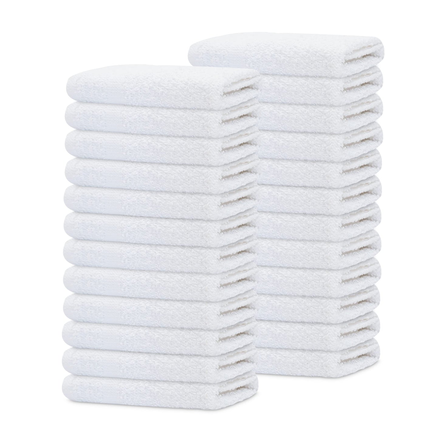 GOLD TEXTILES 480 Pack Economy White Washcloths Set (12x12 inches) - Cotton Blend Commercial Grade Cleaning Rags, Quick Drying & Soft Face Cloths, Fingertip Towels for Bathroom, Spa, Gym, and Kitchen