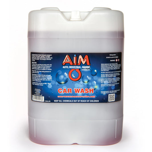 AIM Chemicals Car Wash - High Foam Formula Car Shampoo, Professional Car Wash Shampoo Compatible with Ceramic Coatings - Ideal for Foam Guns - Streak-Free Finish for Detailing - 5 Gal