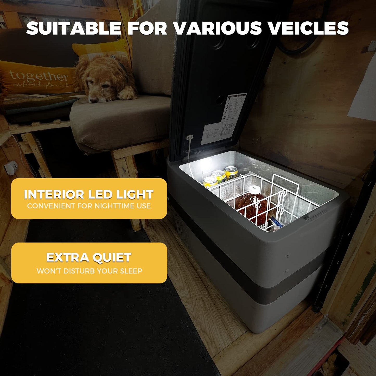 Setpower AJ30 Portable Refrigerator,Portable Freezer,32 Quart Electric Cooler,Car Refrigerator,12/24V DC Cable & 110/240V AC,Car Fridge for Camping,Truck,RV,Travel,Fishing