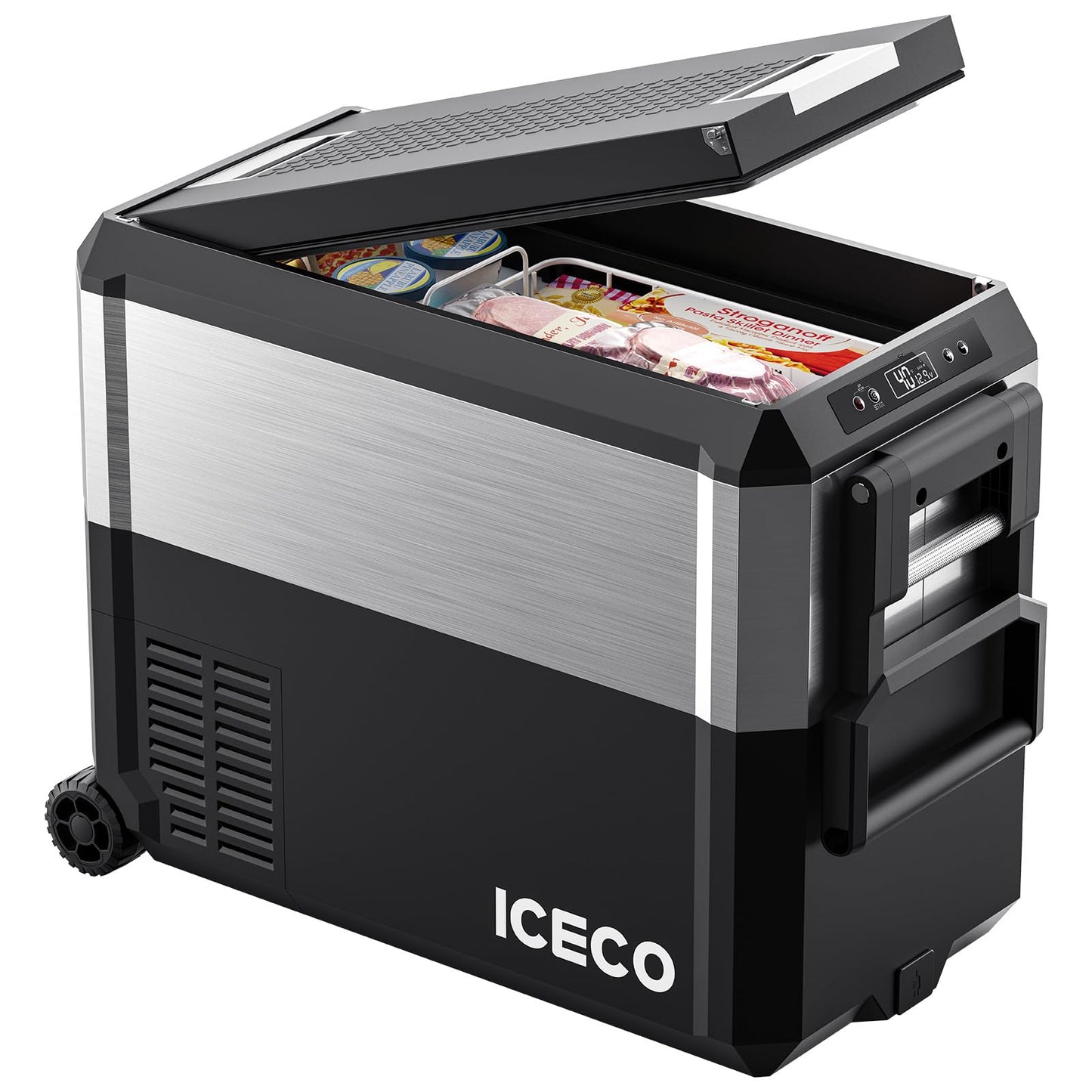 ICECO JP50 Pro Portable Refrigerator,12Volt Car Fridge Freezer, Compact Refrigerator with Secop Compressor, for Outdoor, Camping 51.7 Quart, -4℉～68℉, DC 12/24V, AC 110/240V, Multi-directional Lid