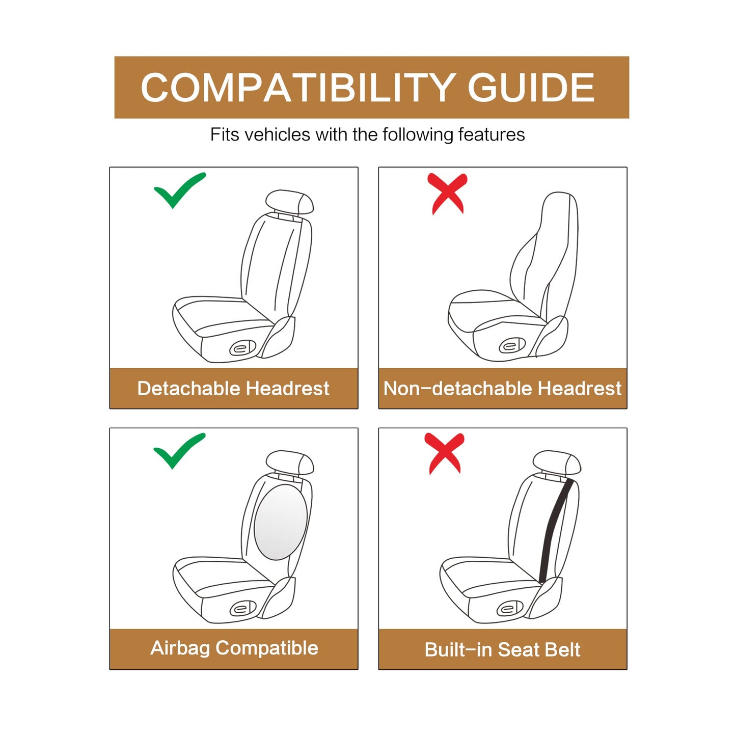 Pariitadin Leather Car Seat Covers Full Set, Waterproof Breathable Faux Leather Automotive Seat Covers for Cars, Non-Slip Car Interior Covers Universal Fit Most Cars Sedans Trucks SUVs, Gray