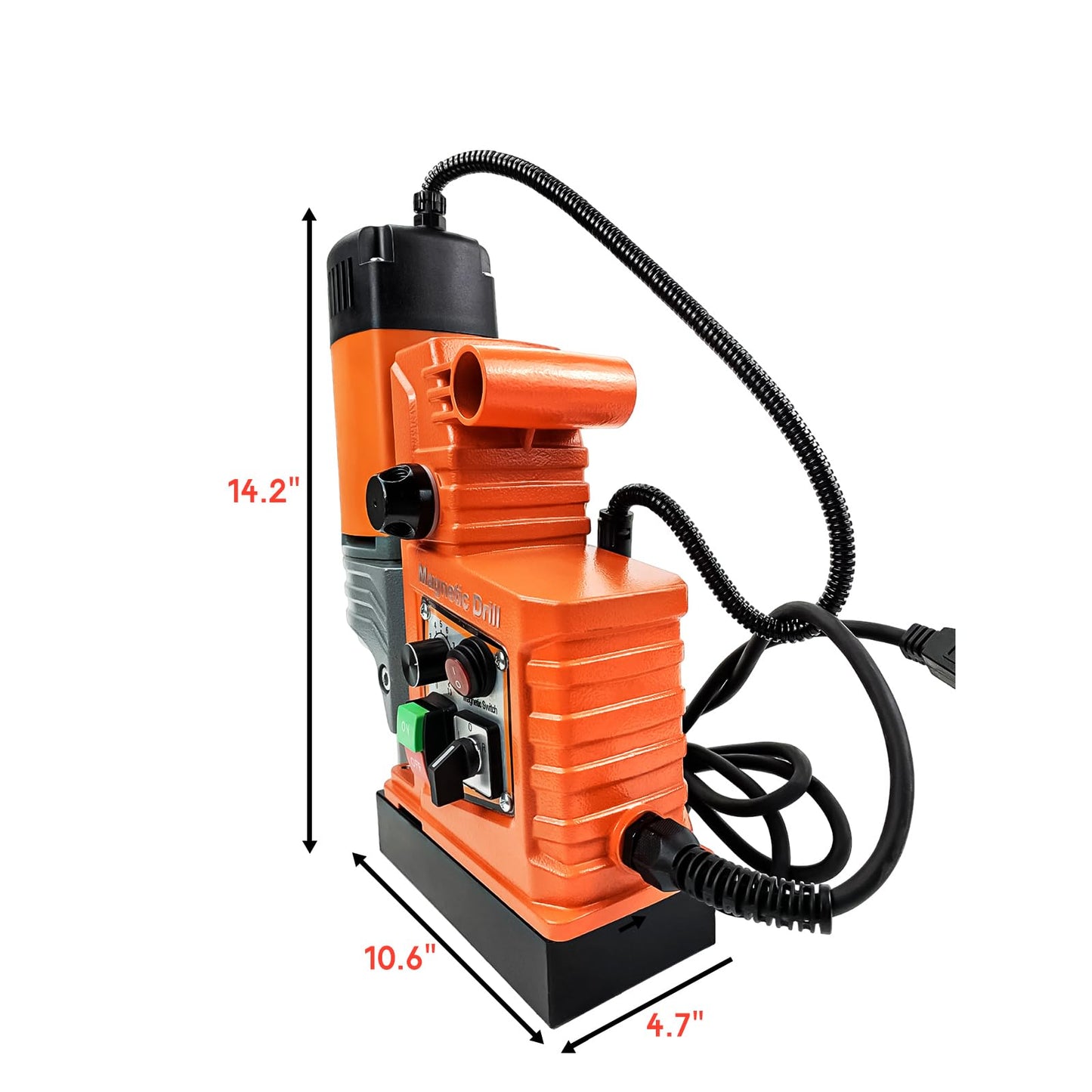 Magnetic Drill, 1400W 2" Boring Diameter, 810 RPM Power Magnetic Drill Presses, 2922lbf/13000N Drill Press with Variable Speed, for Metal Surface, Industrial/Home Improvement