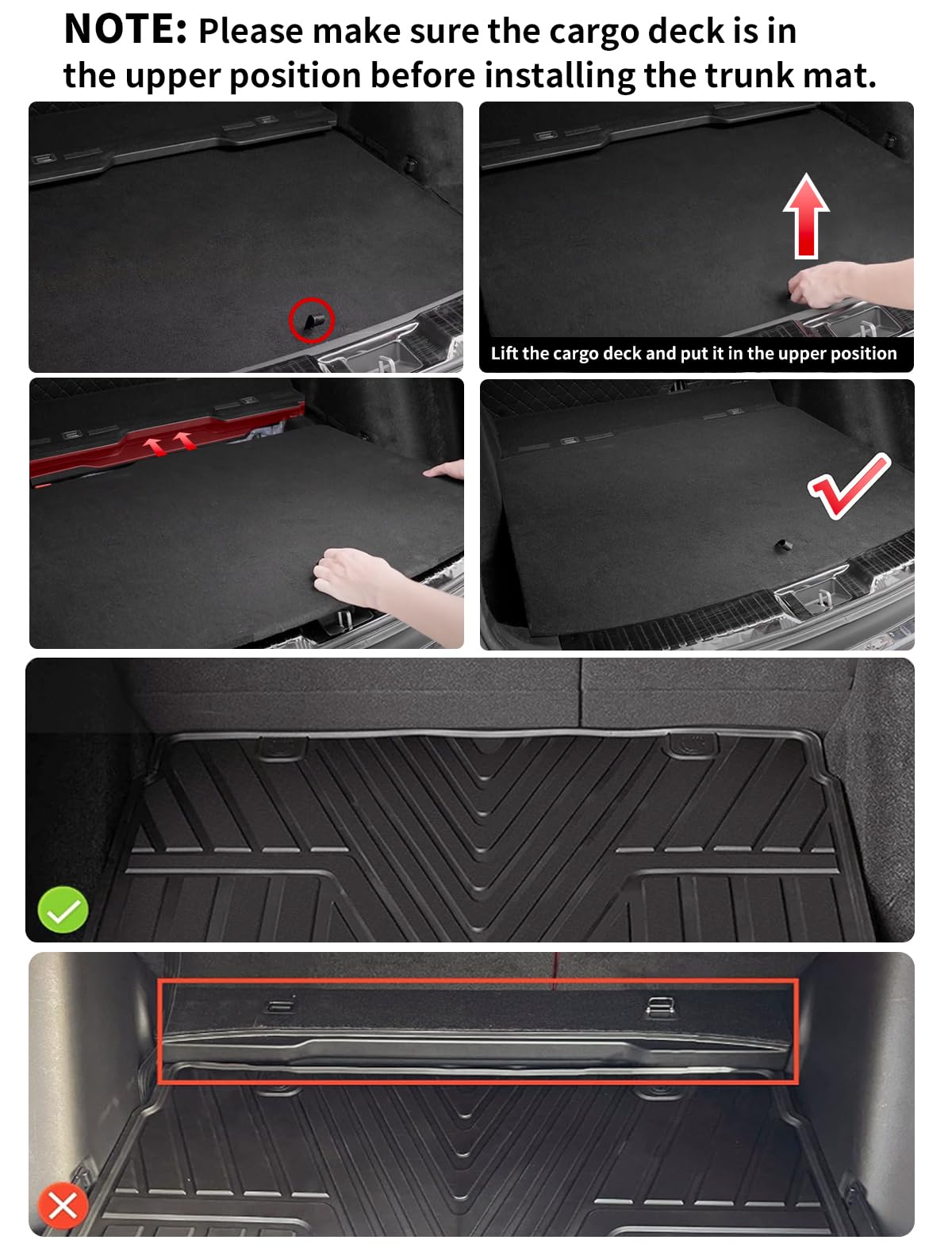 LASFIT Floor Mats and Cargo Liner for Honda CR-V 2023 2024 2025 2026 (Include Hybrid Models), All Weather TPE Car Trunk Mat (Upper Position), 1st & 2nd Row & Trunk Liner Full Set Black