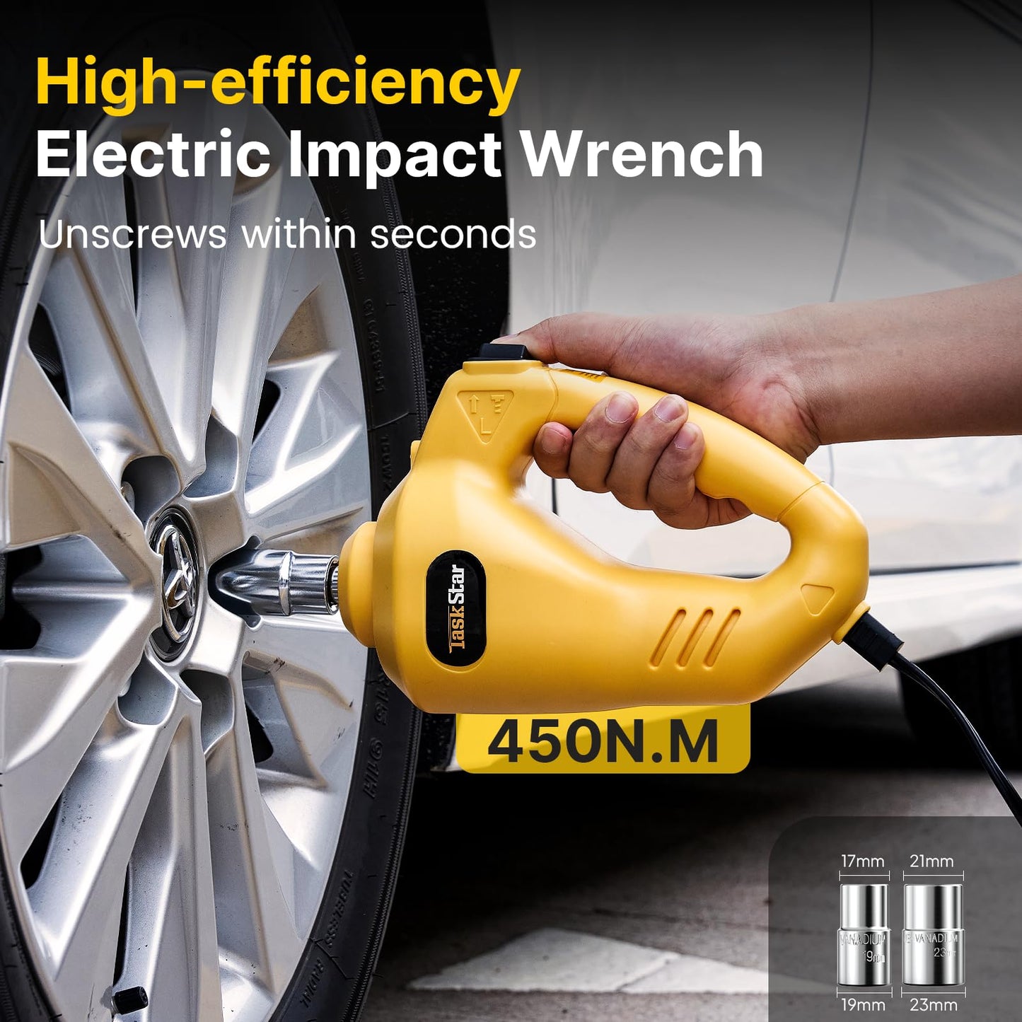 TaskStar Electric Car Jack Kit, 5 Ton/11023 lbs 12V Hydraulic Car Jack Lift with Electric Impact Wrench and Tire Inflator Pump, Portable Auto Kit for SUV MPV Sedan Truck Change Tires Garage Repair