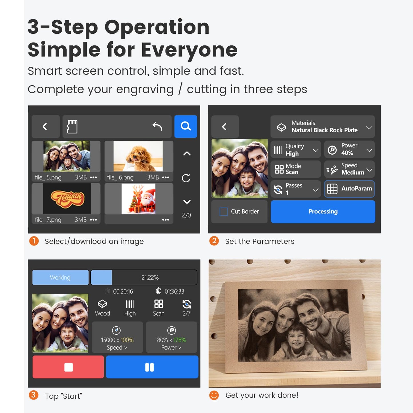 Algolaser 20W Laser Engraver Machine - Laser Cutter/Engraver with Air Assist Kit - Laser Engraving Machine with 3.5" Smart Touchscreen & 2.0 AlgoOS System, Laser Engraver for Wood,Metal,Glass