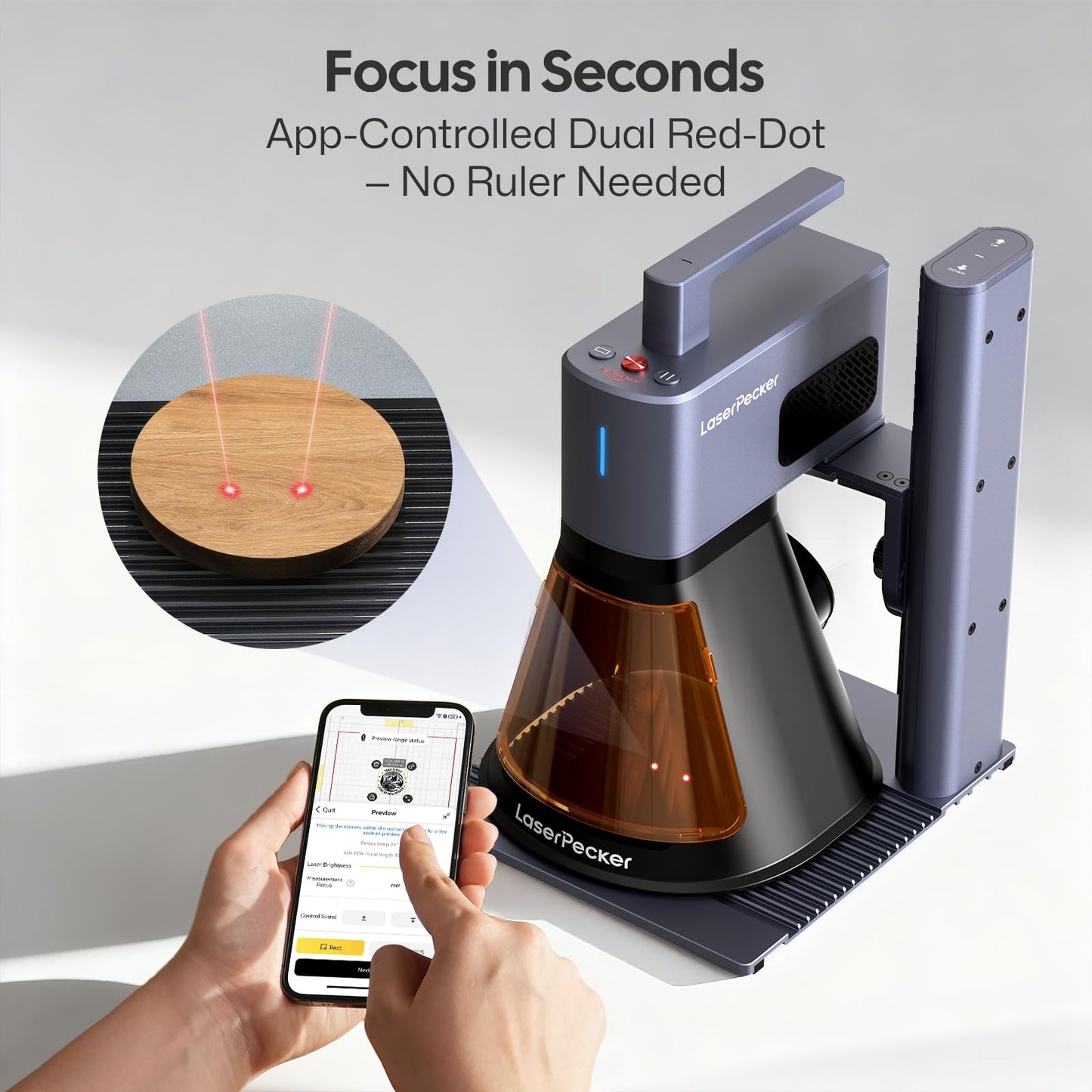 LaserPecker LP2 Plus (Basic) 10W Diode Laser Engraver, 4000mm/s Ultra-Fast Speed 4K Precision Portable Cutting & Engraving Machine for Wood, Leather, Acrylic, Coated Metal and etc.