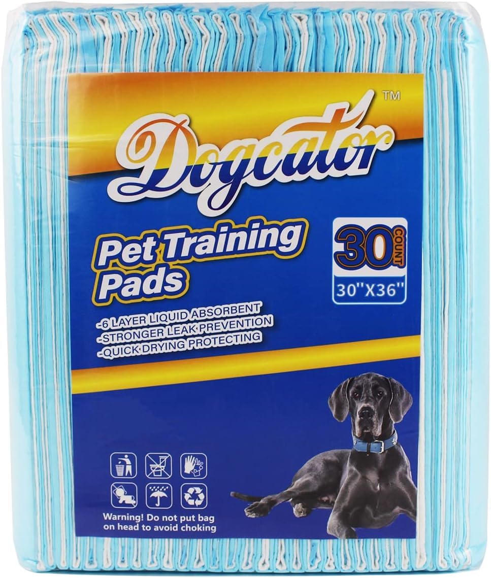 Dogcator Dog Pee Pads Extra Large 30"x36", 30 Count Super Absorbent Pee Pads for Dogs, Disposable Urine Bed Pads for Doggie, Thicken XXL Puppy Pads, Piddle Pads X-Large for Indoor, Outdoor Use