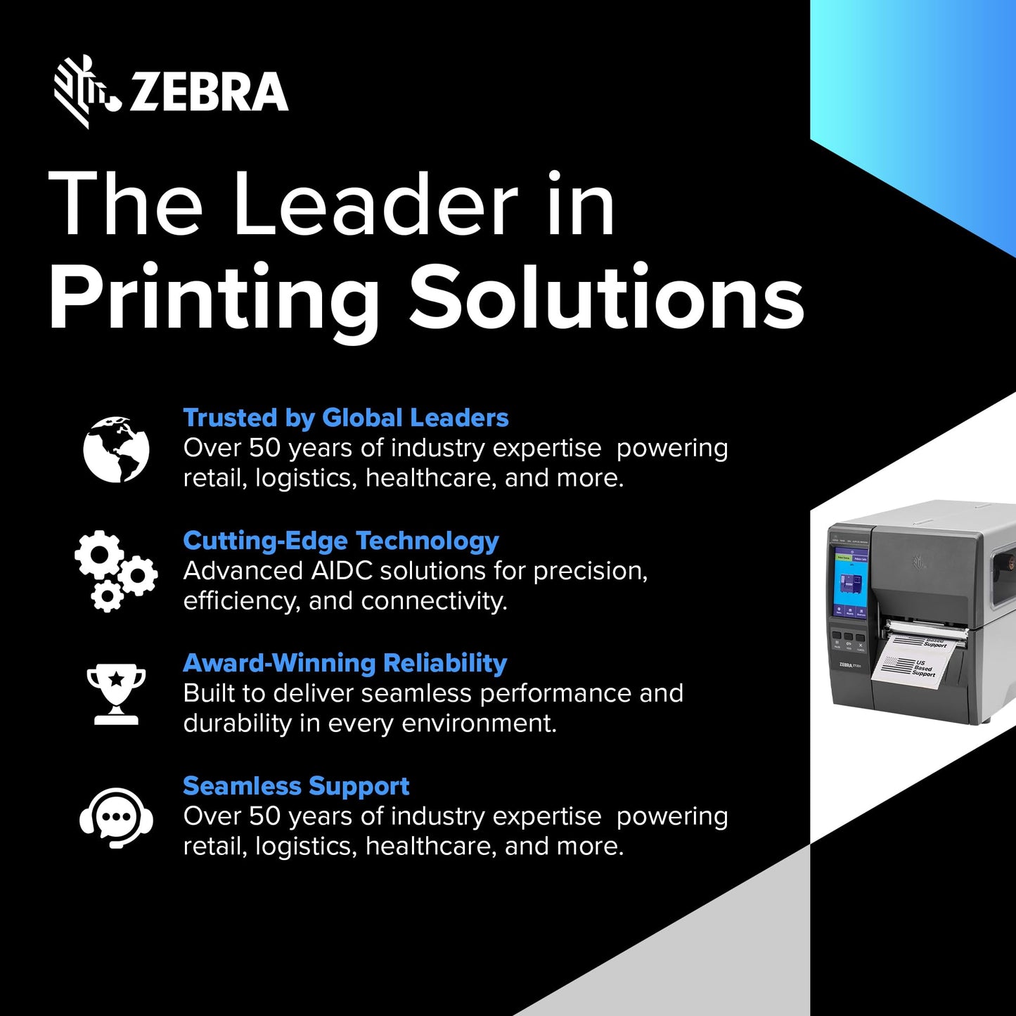JetSet Label Zebra ZT231 (Zebra ZT230 Replacement) | Thermal Transfer & Direct Thermal 203 DPI | ZT23142-T01000FZ | USB, Serial, Ethernet, Bluetooth Connectivity, Tear Bar