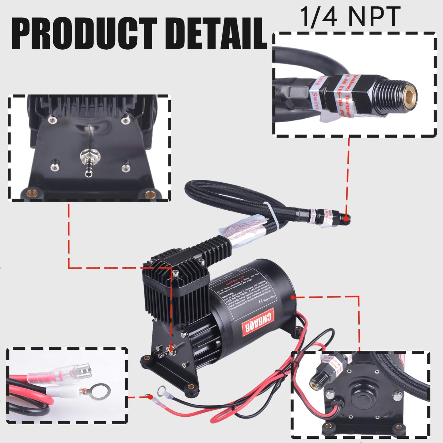 CNRAQR 3 Gallon Air Tank with 150PSI Air Compressor 2PCS for Suspension/Air Ride/Bag/Car Train Truck Horn Aluminum 12 Liter Compressed air Storage Tank Onboard System Air Suspension Compressor Kit