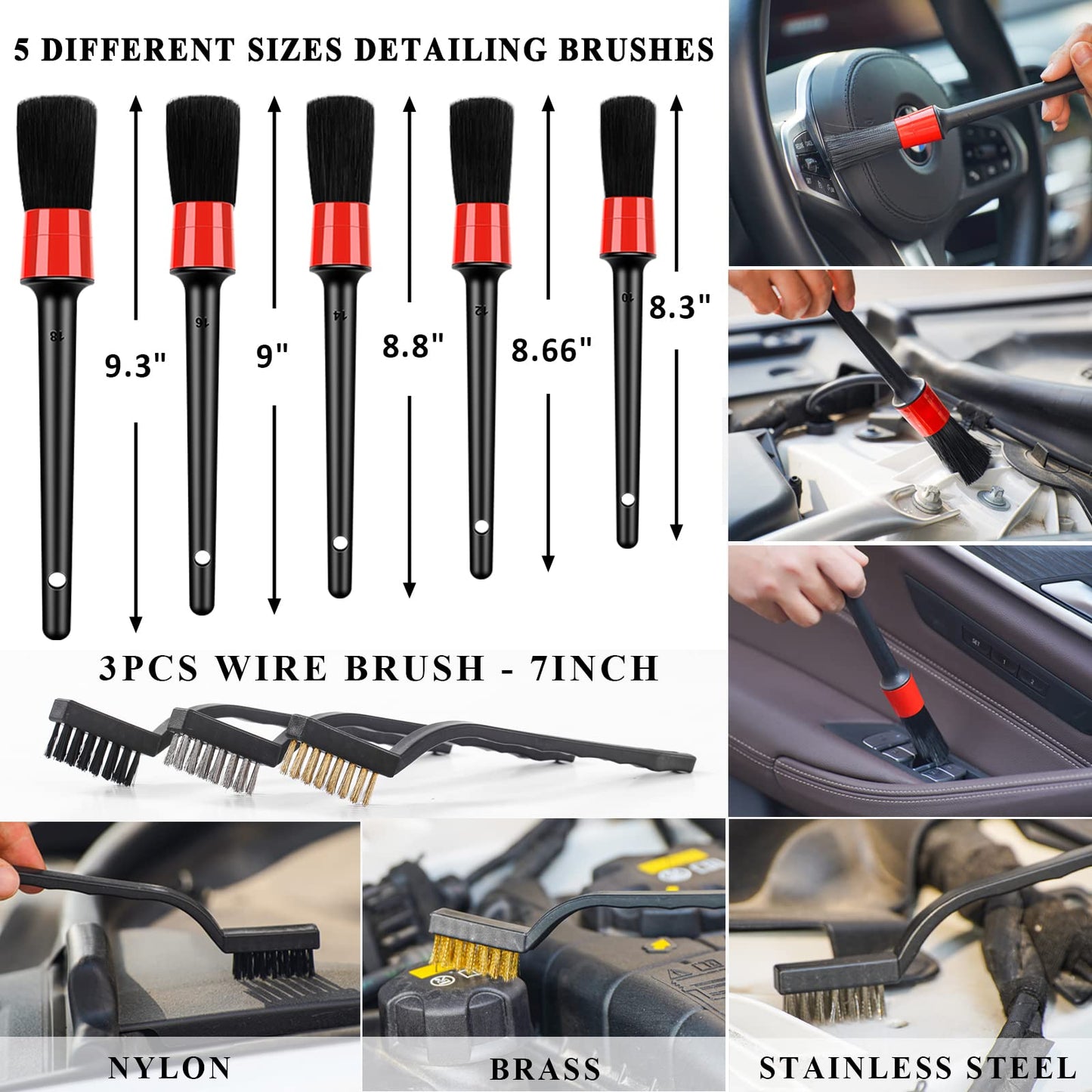 AUTODECO 33Pcs Car Wash Detailing Kit Cleaning Kits with Foam Gun Sprayer Brush Large Wash Mitt Towels Complete Interior Exterior Car Washing Supply Set Blue