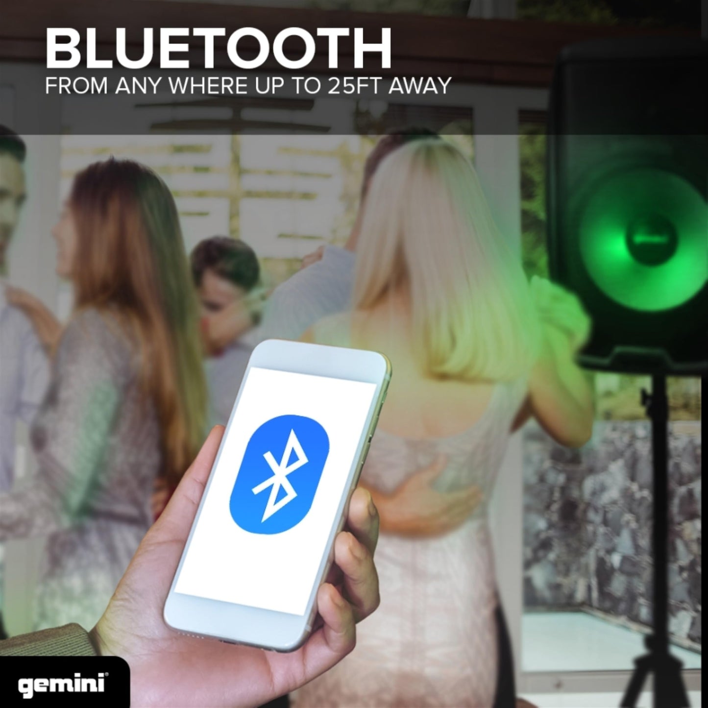 Gemini 2000W Bluetooth PA Speaker w/Stand – 15” DJ Loudspeaker System with LED Lights, USB/SD/FM, Wireless Stereo Pairing, Mic, EQ, Remote & Pro Audio Inputs – Portable Party Sound (AS-2115BT-LT-PK)