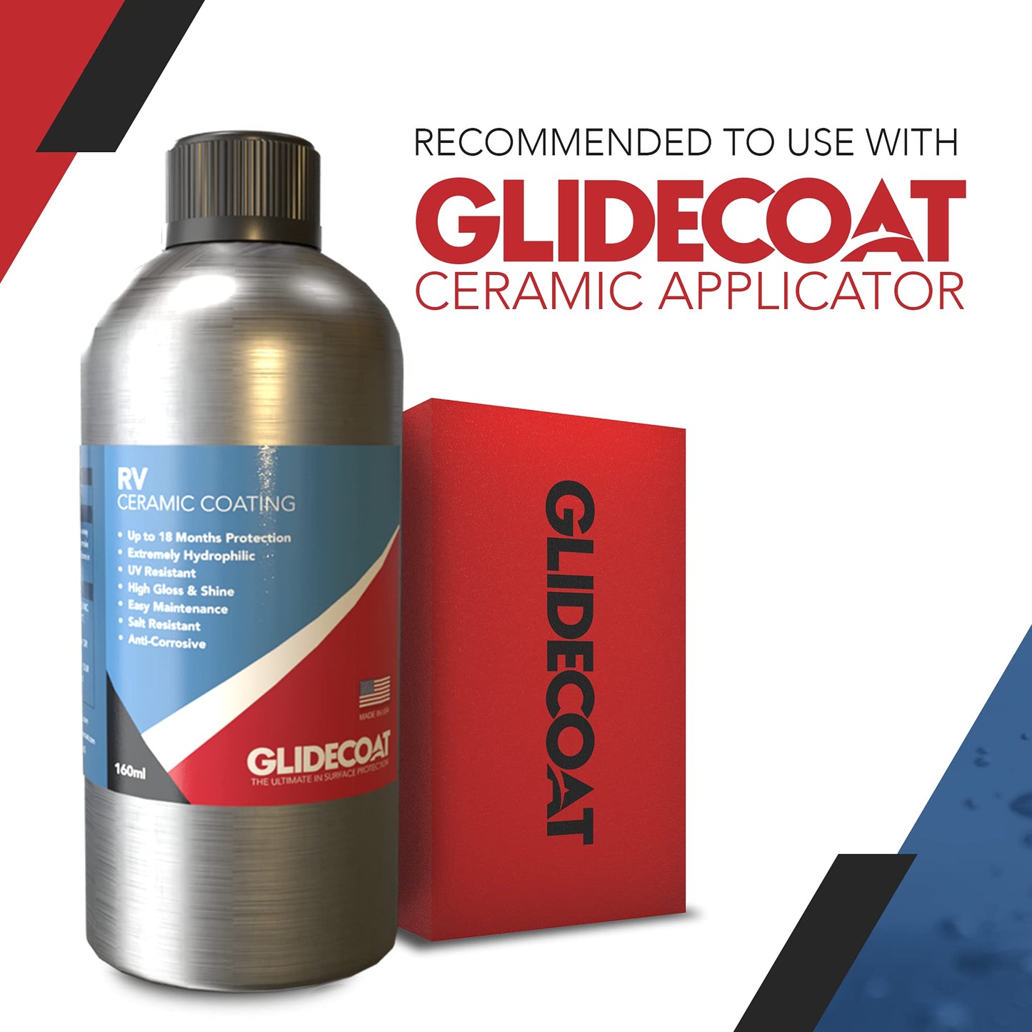Glidecoat RV Ceramic Coating (160ml) - 9H Ceramic Coating for RVs, Aircraft, Cars & More - Better Than RV Wax and More Durable than Regular Ceramic Coating for Cars - Finest Nano Coating for the Road