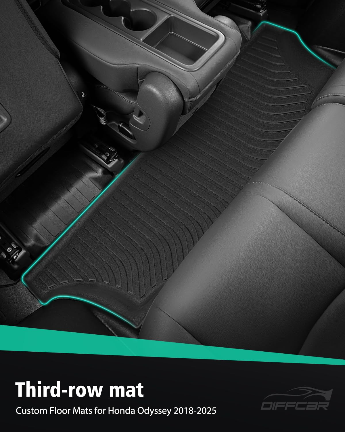DiffCar® Floor Mats & Cargo Liner for Honda Odyssey 2018-2026, All Weather Car Accessories (Set of 5 Mats)
