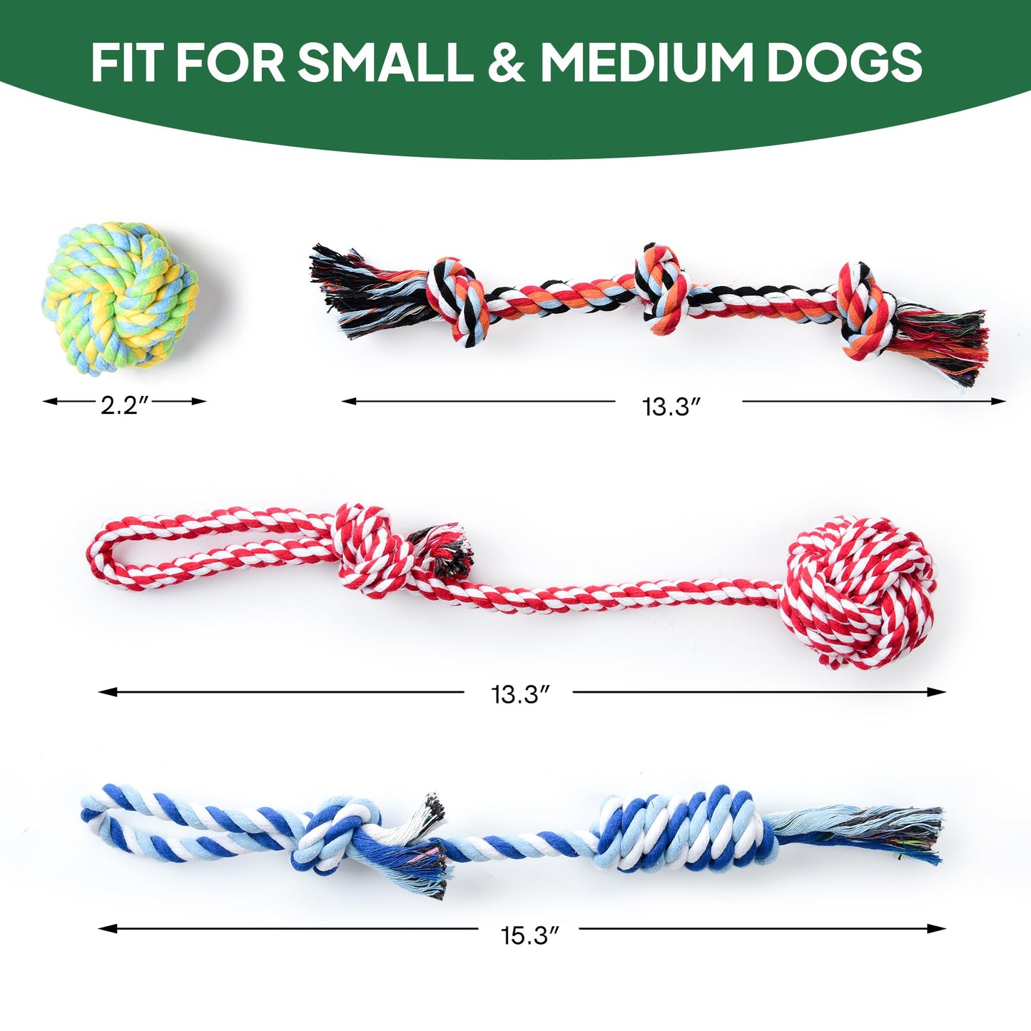 Dog Rope Toy 4 Pack - Puppy Teething Toys for Small Medium Breed - Indestructible Dog Chew Toys for Aggressive Chewers - Cotton Tug of War Dog Toys for Boredom, Teeth Clean