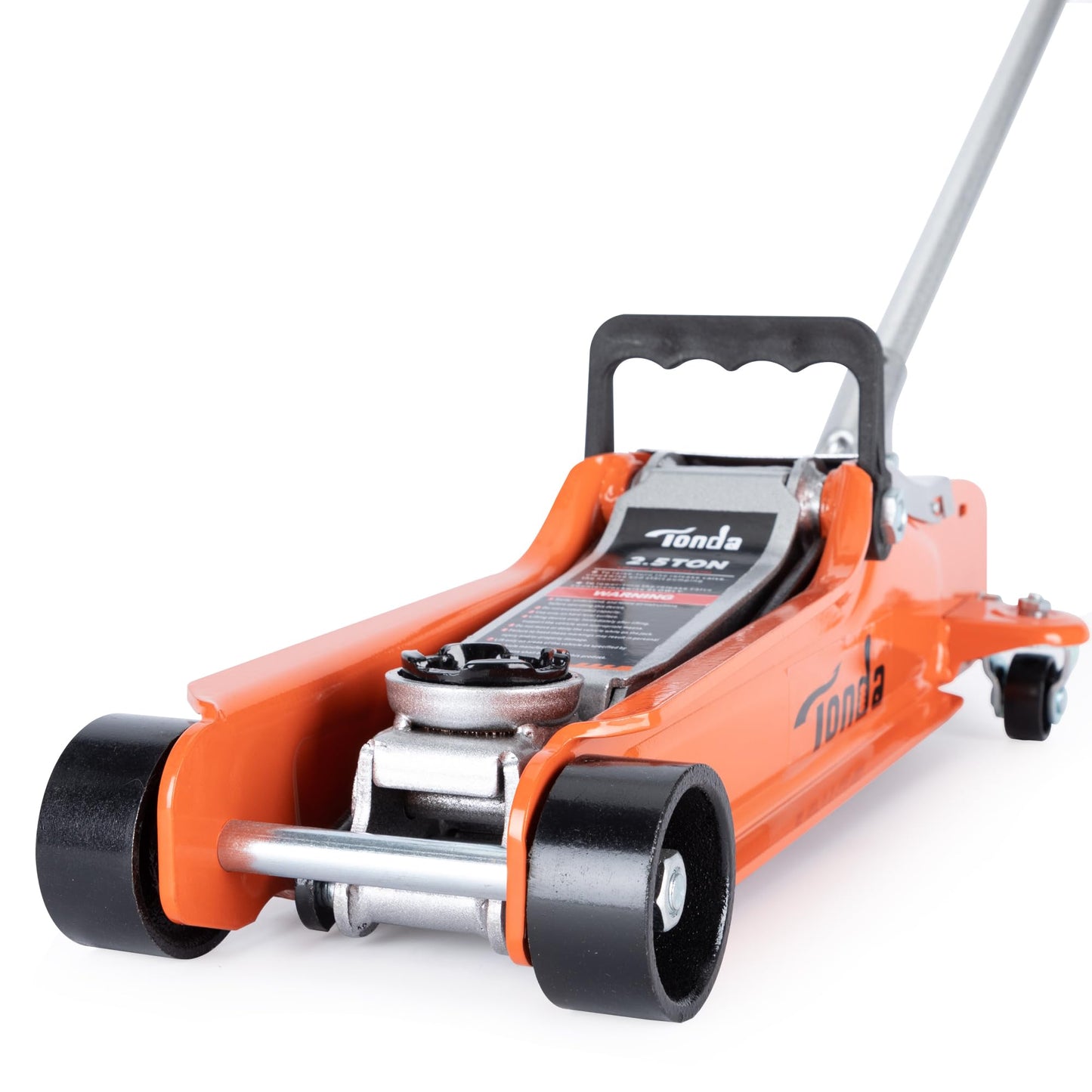 TONDA Low Profile Car Jack, 2.5 Ton (5,000 lb) Hydraulic Trolley Floor Jack for Garage, Home, Shop, Lifting Range 3.35" to 14.57", Orange