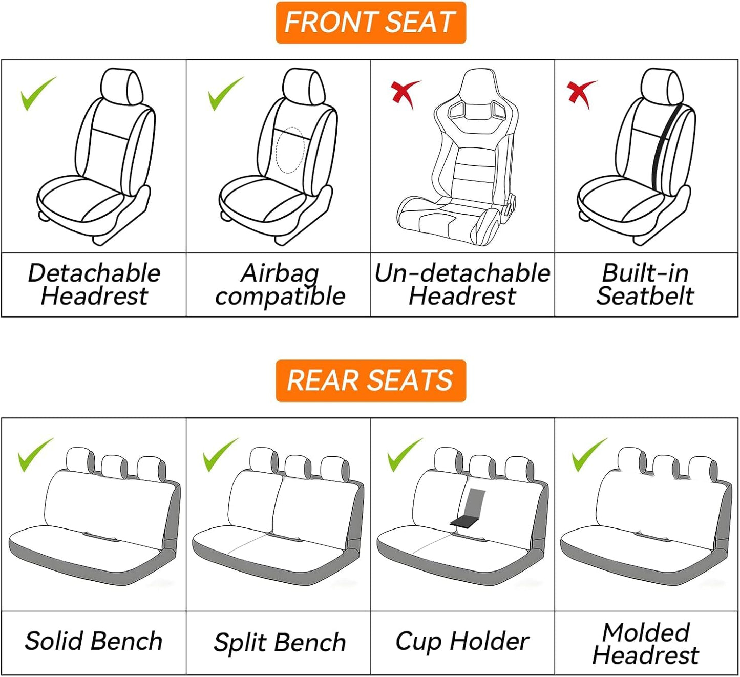 SCDOOCA Car Seat Covers Full Set Burgundy, Luxury Leather Car Seat Covers, Waterproof and Breathable Seat Covers, Universal Car Seat Protector Fit for Cars, Trucks, SUVs, Pick-ups (Wine Red, FullSet)