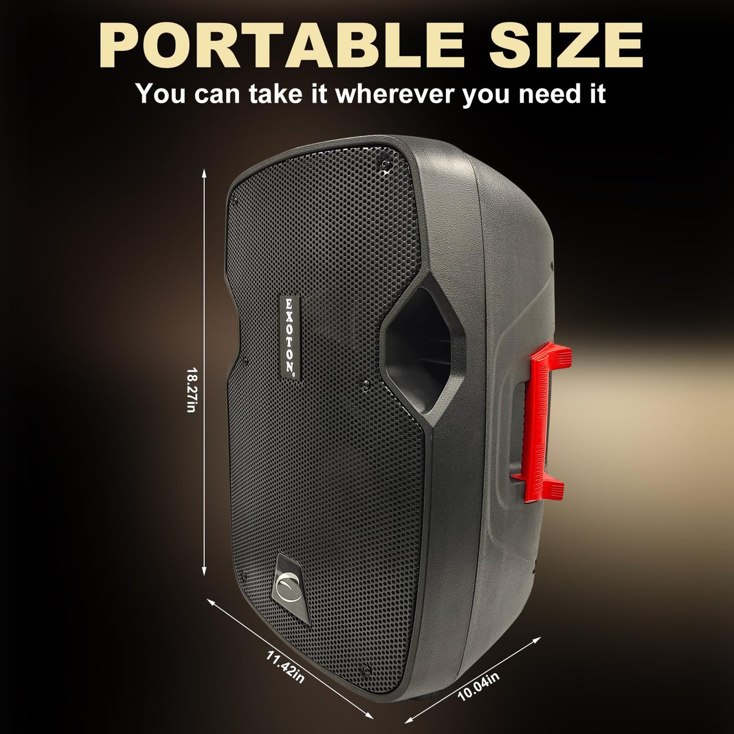 EXOTON EXOTON 10 inch Professional Dual Powered PA Speakers, 2-Way Active&Passive Loudspeakers, PA System Combo Set with Microphone/Tripods/Remote Control/Bluetooth/USB, Indoor&Outdoor