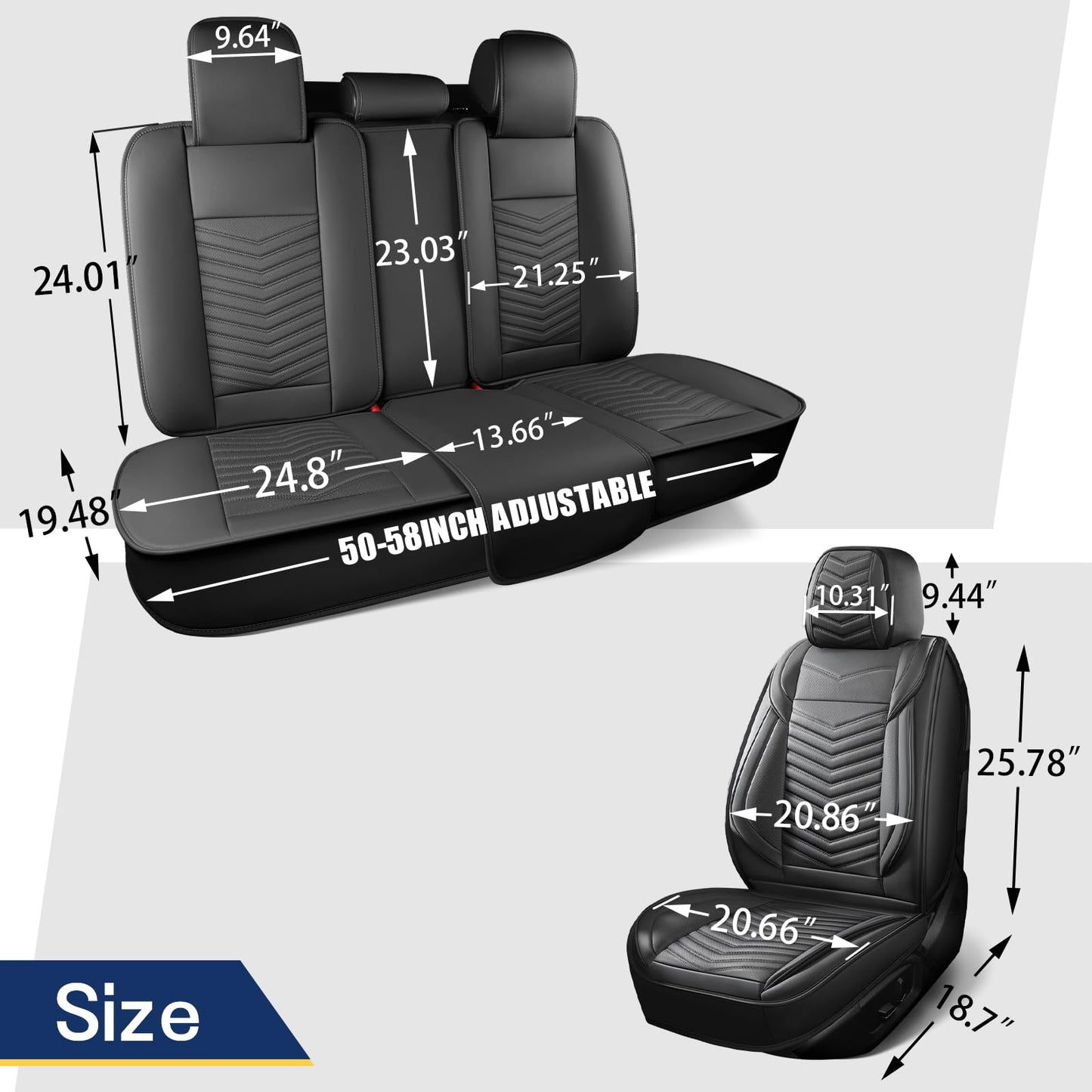 HChengkikz Car Seat Covers,Breathable and Waterproof Faux Leather Automotive Seat Covers,Universal Anti-Slip Driver Seat Cover for Cars SUV Pick-up Truck Sedan(Style1,5 PCS Full Set,Black+Red)